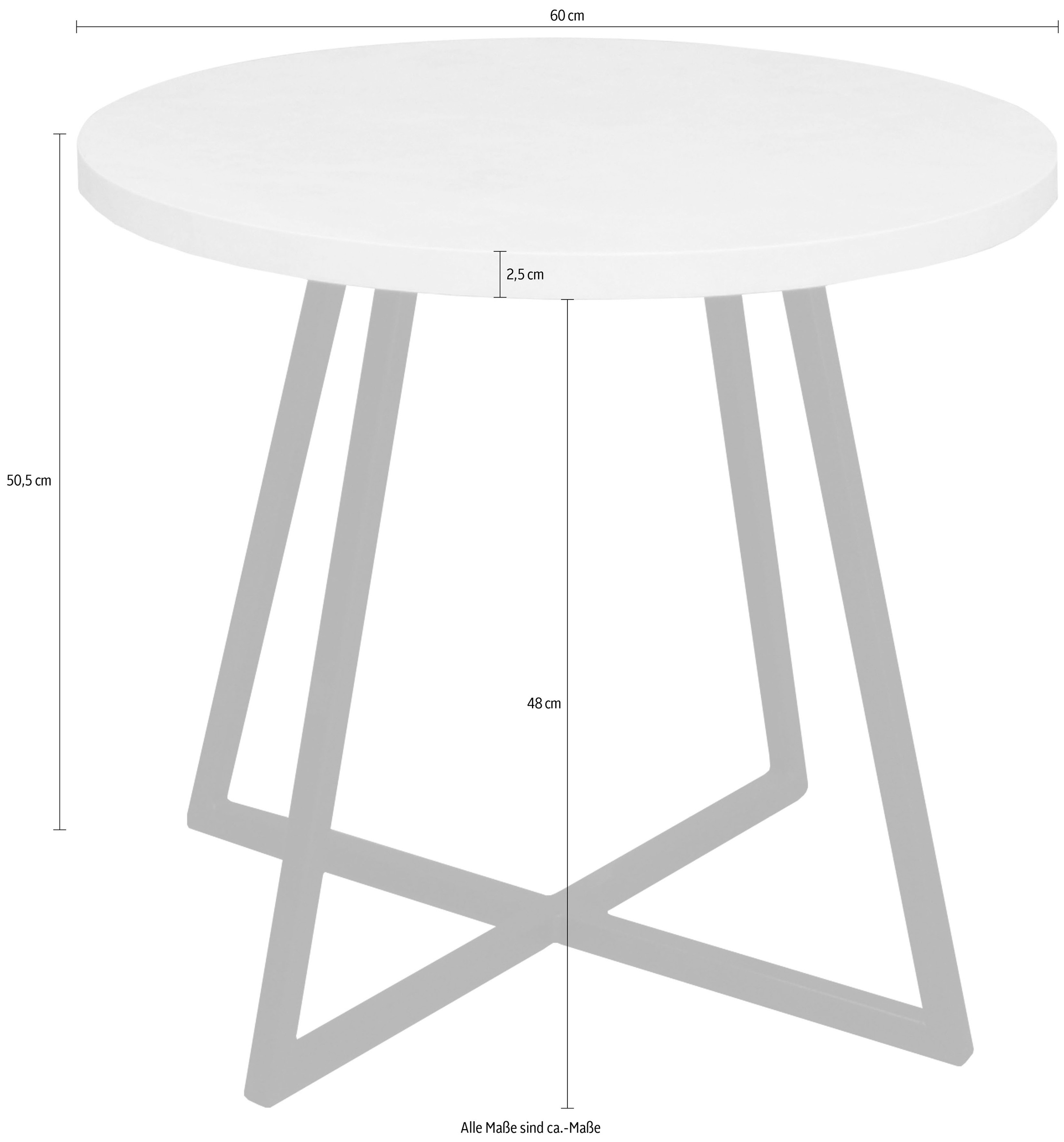 Mäusbacher Couchtisch »Couchtisch rund«, Couchtisch rund Durchmesser 60cm, Metallgestell