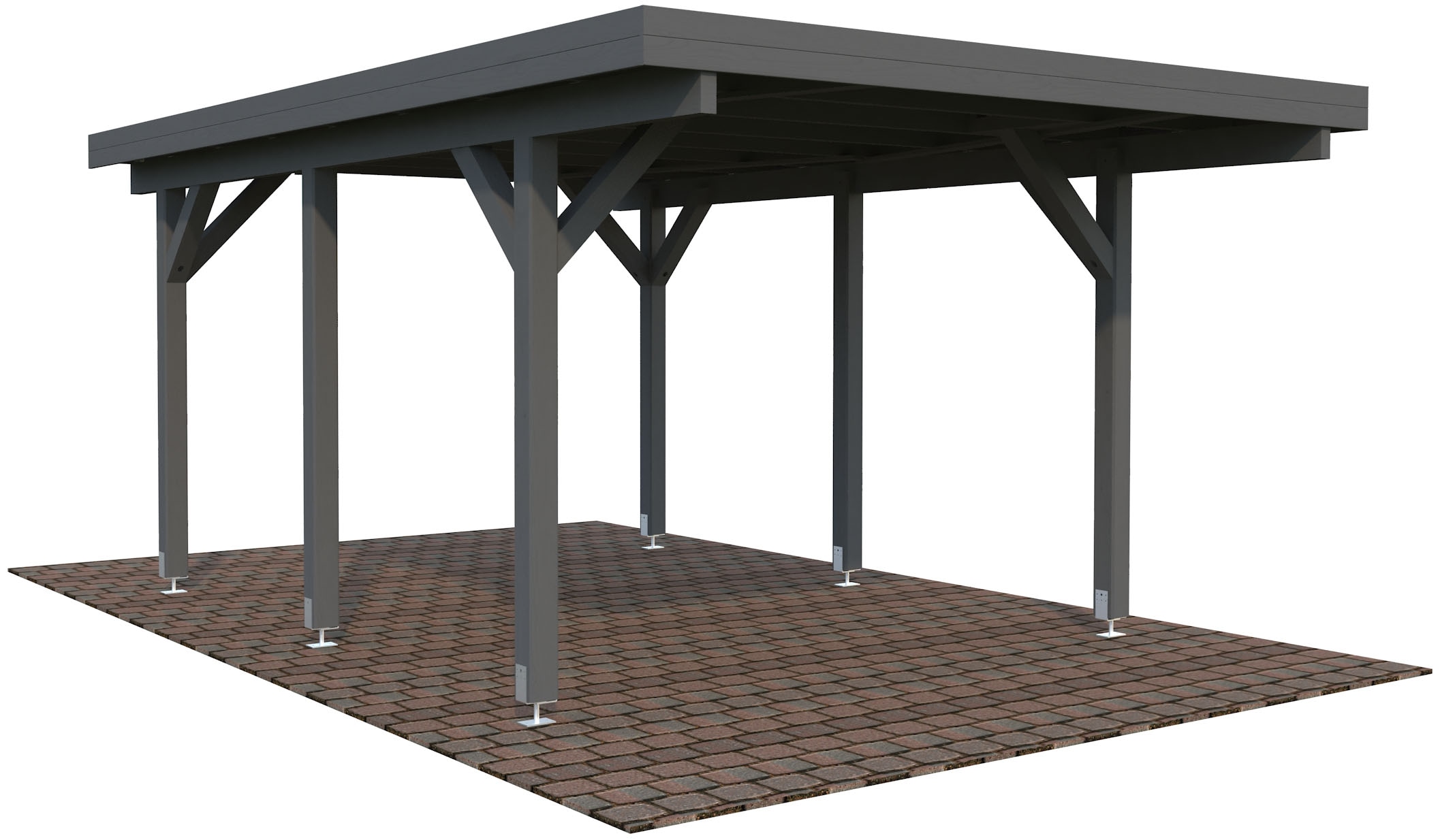 Palmako Einzelcarport »Karl« Massivholz 291 cm dunkelgrau/dunkelgrau