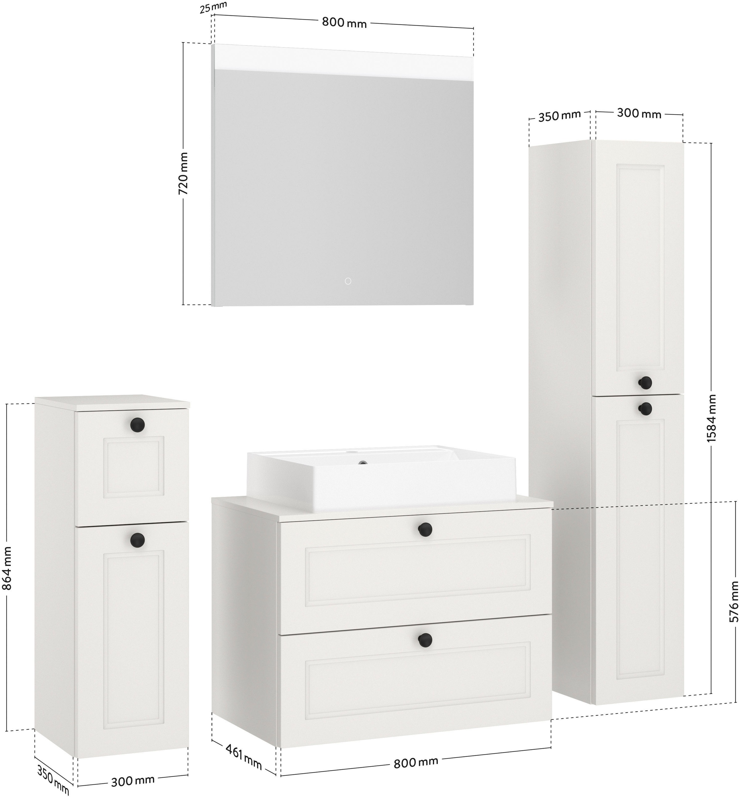 nobilia® Badmöbel-Set »Cascada«