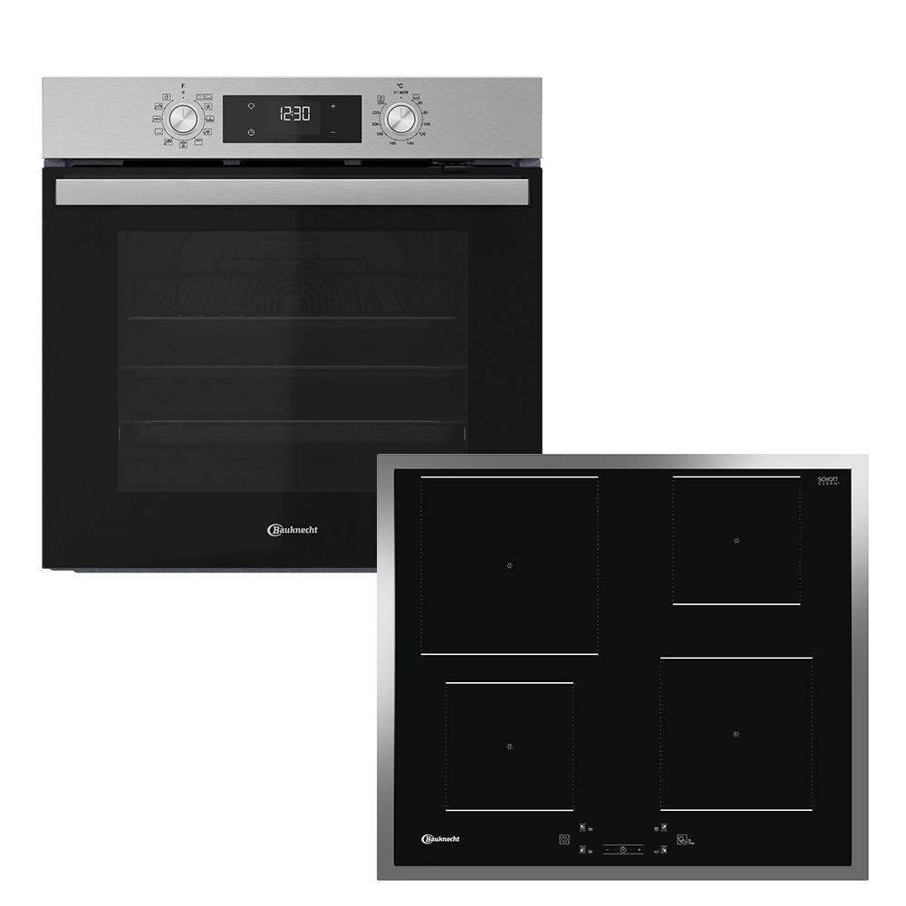BAUKNECHT Backofen-Set "BBA285HU1I" mit 1-fach-Teleskopauszug Hydrolyse Set, 2 Stk. tlg. GentleSteam – für ein saftiges Inneres und ein knuspriges Äußeres