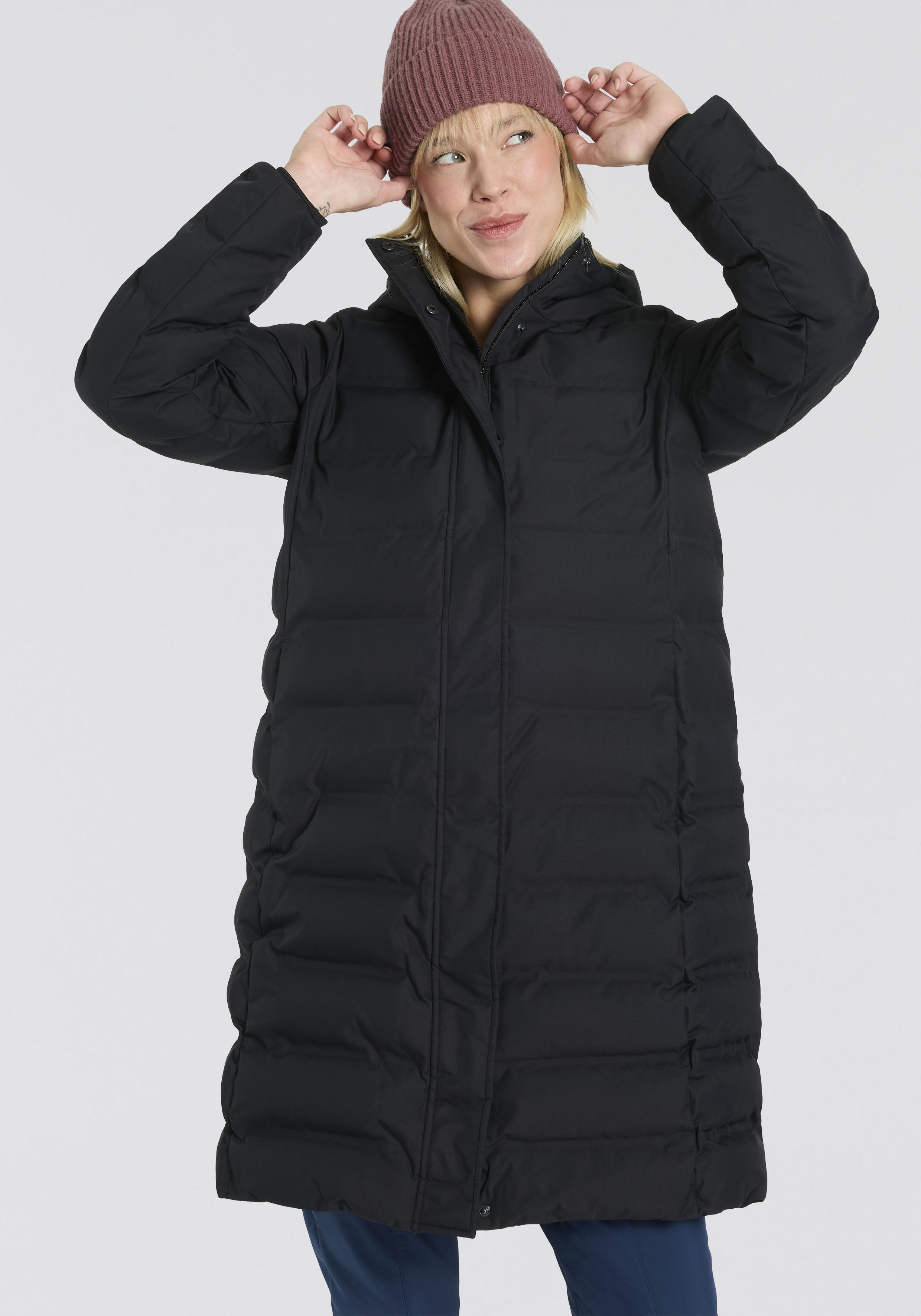 CMP Wintermantel "WOMAN COAT FIX HOOD" wärmend, winddicht, wasserabweisend, mit Kapuze, aus Polyester