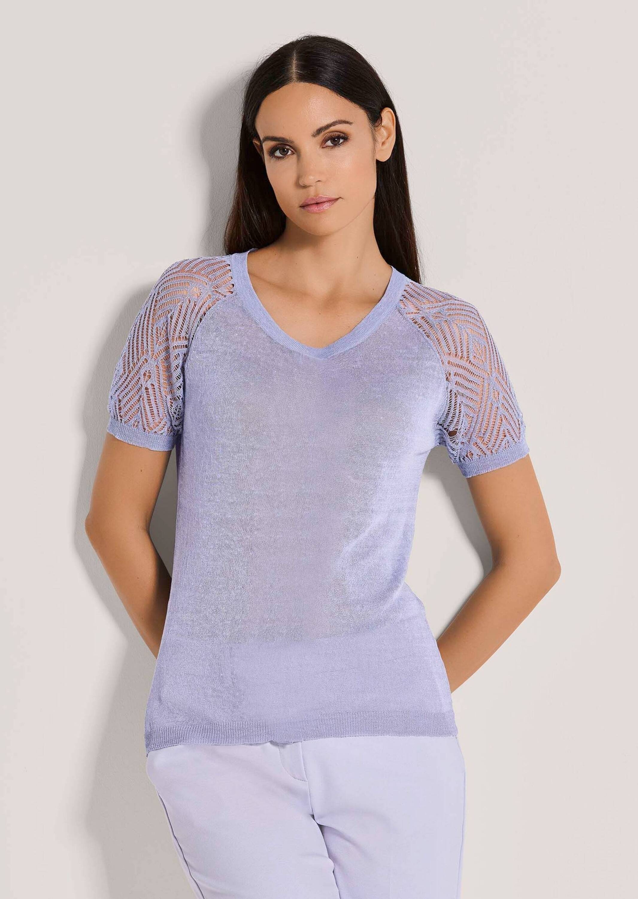 MADELEINE Longpullover »Pullover Rundhals-Pullover mit Ajour-Muster«