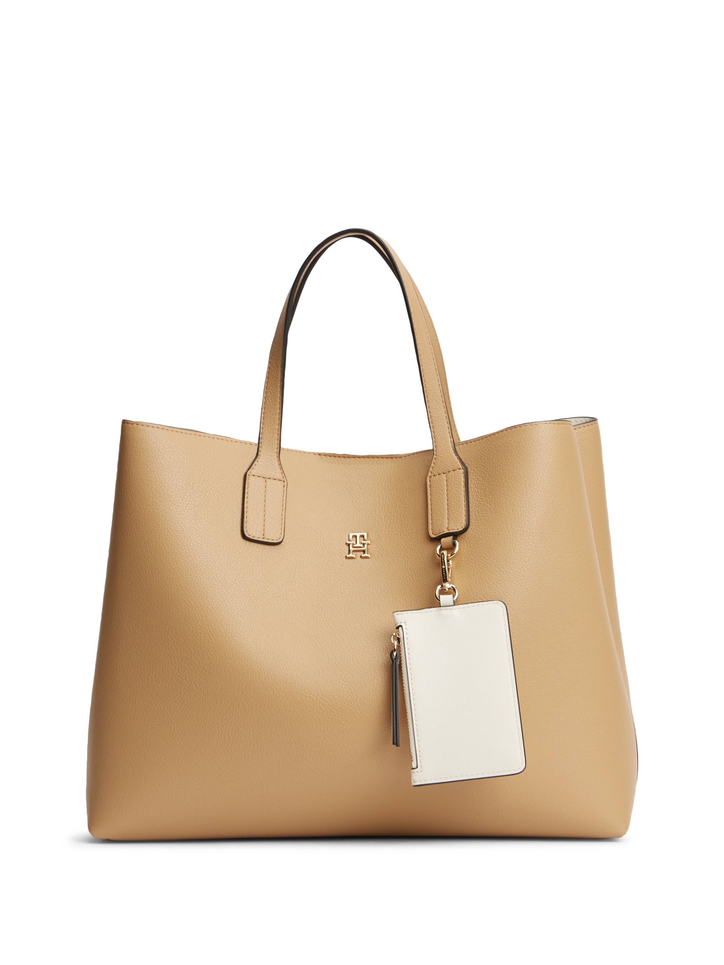 Tommy Hilfiger Henkeltasche "Th Icon Satchel" Damen Handtasche, Shopper, Satchel Mit Taschenanhänger
