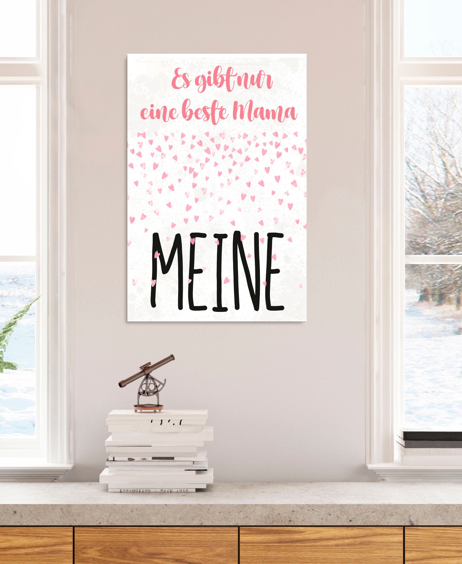 queence Metallbild "Beste Mama", Schriftzüge-Herzen-Herzbilder, (1 St.), St günstig online kaufen