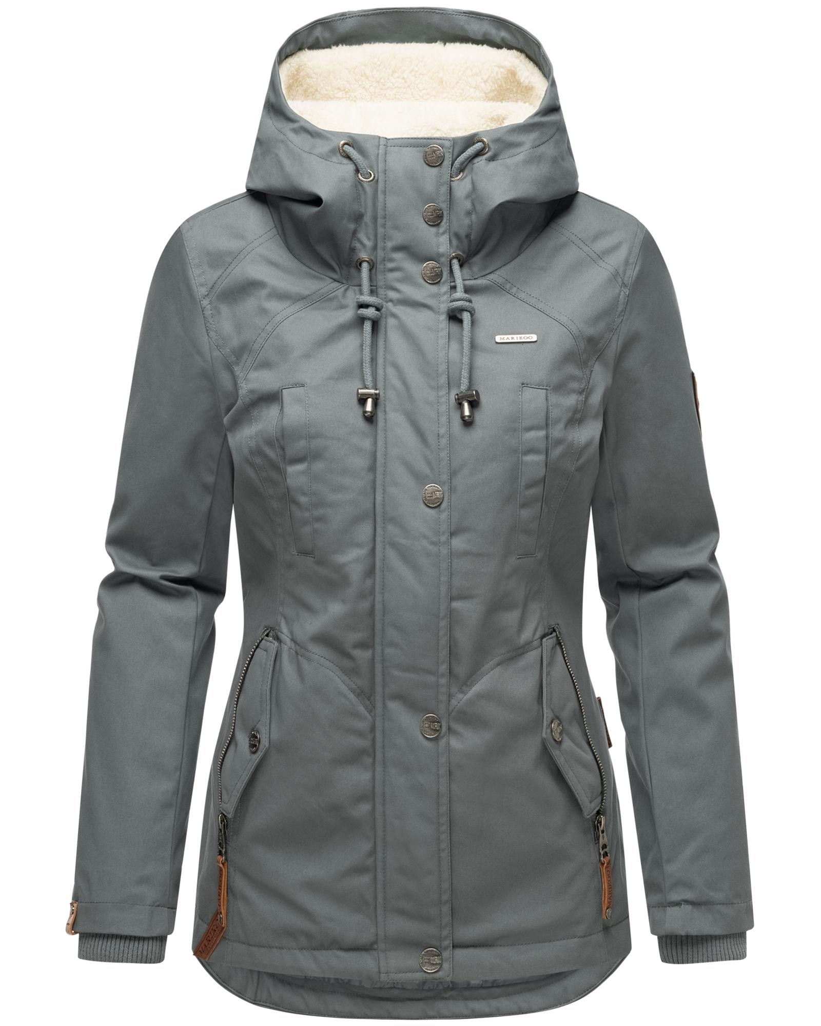 Marikoo Winterjacke "lightnavy" mit Kapuze sportliche Damen Outdoor Baumwol günstig online kaufen