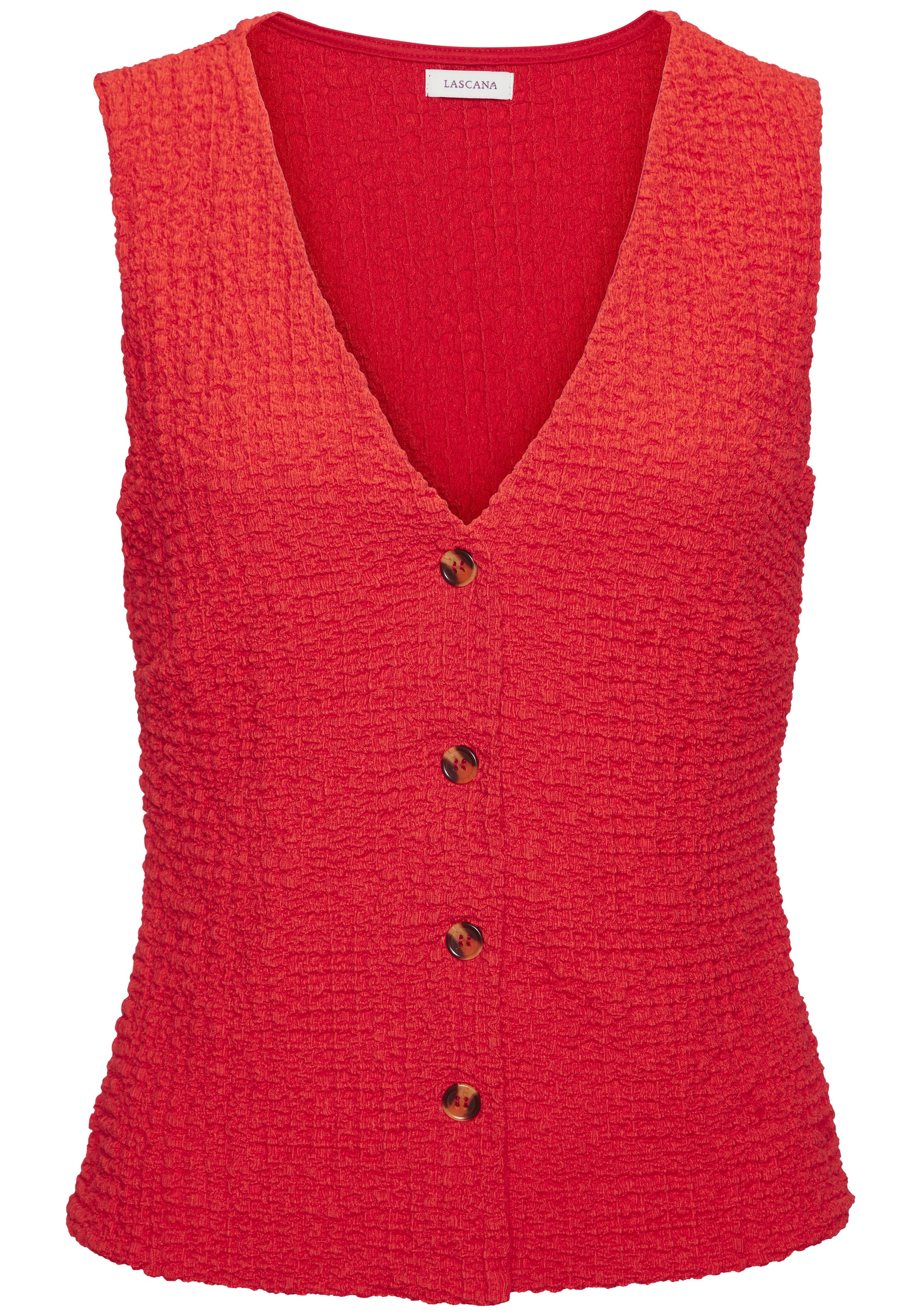 LASCANA Tanktop, mit V-Ausschnitt, Sommertop, modische Strukturware günstig online kaufen