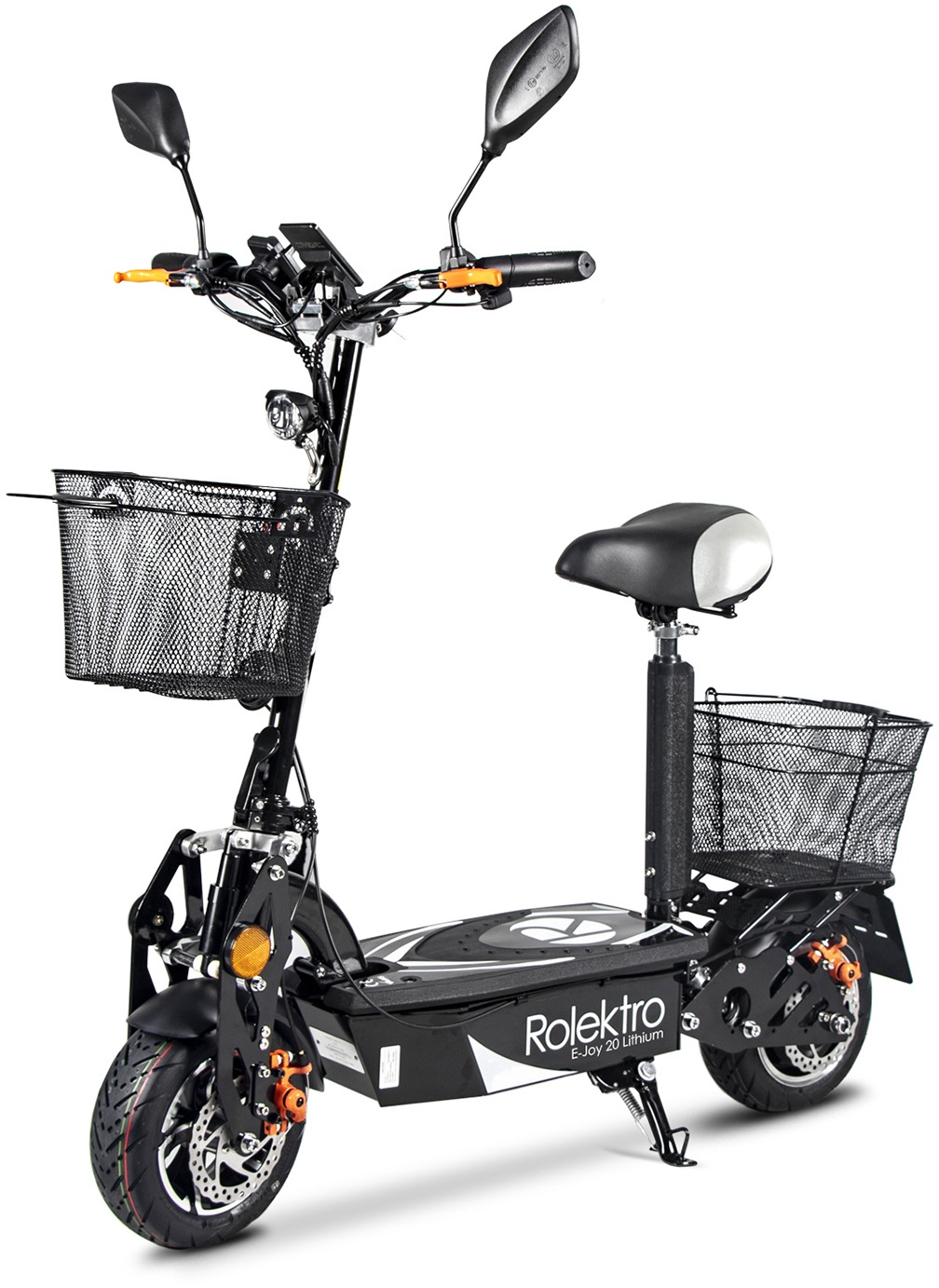 ROLEKTRO Sitzscooter "Rolektro E-Joy 20 Lithium", B:64cm L:124cm, schwarz, Roller, mit Straßenzulassung, bis zu 45 km Reichweite, klappbar