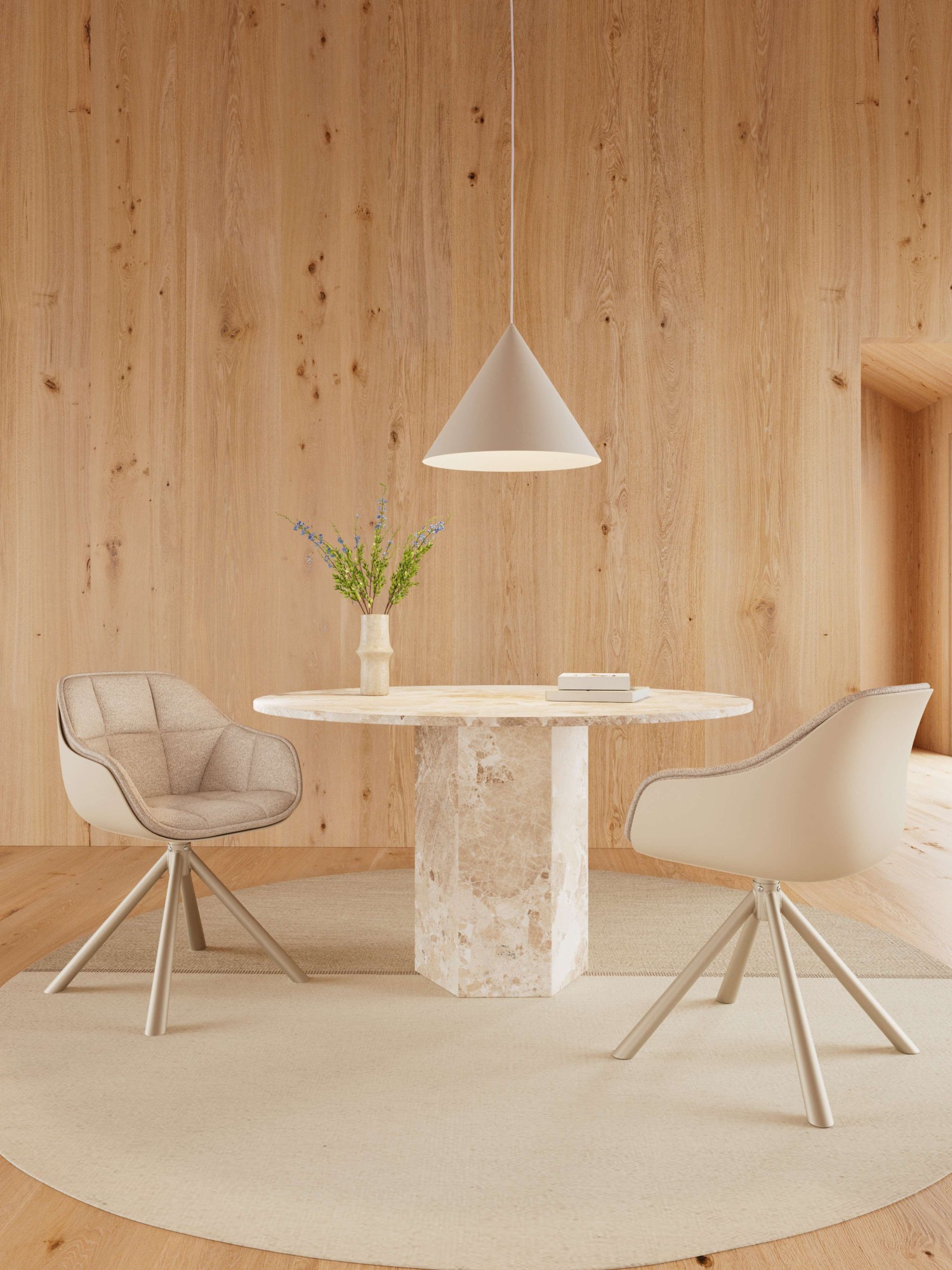 ACTONA GROUP Esszimmerstuhl »Polsterstuhl« (Set) Stuhl, beige, drehfunktion, Verpackungseinheit 2