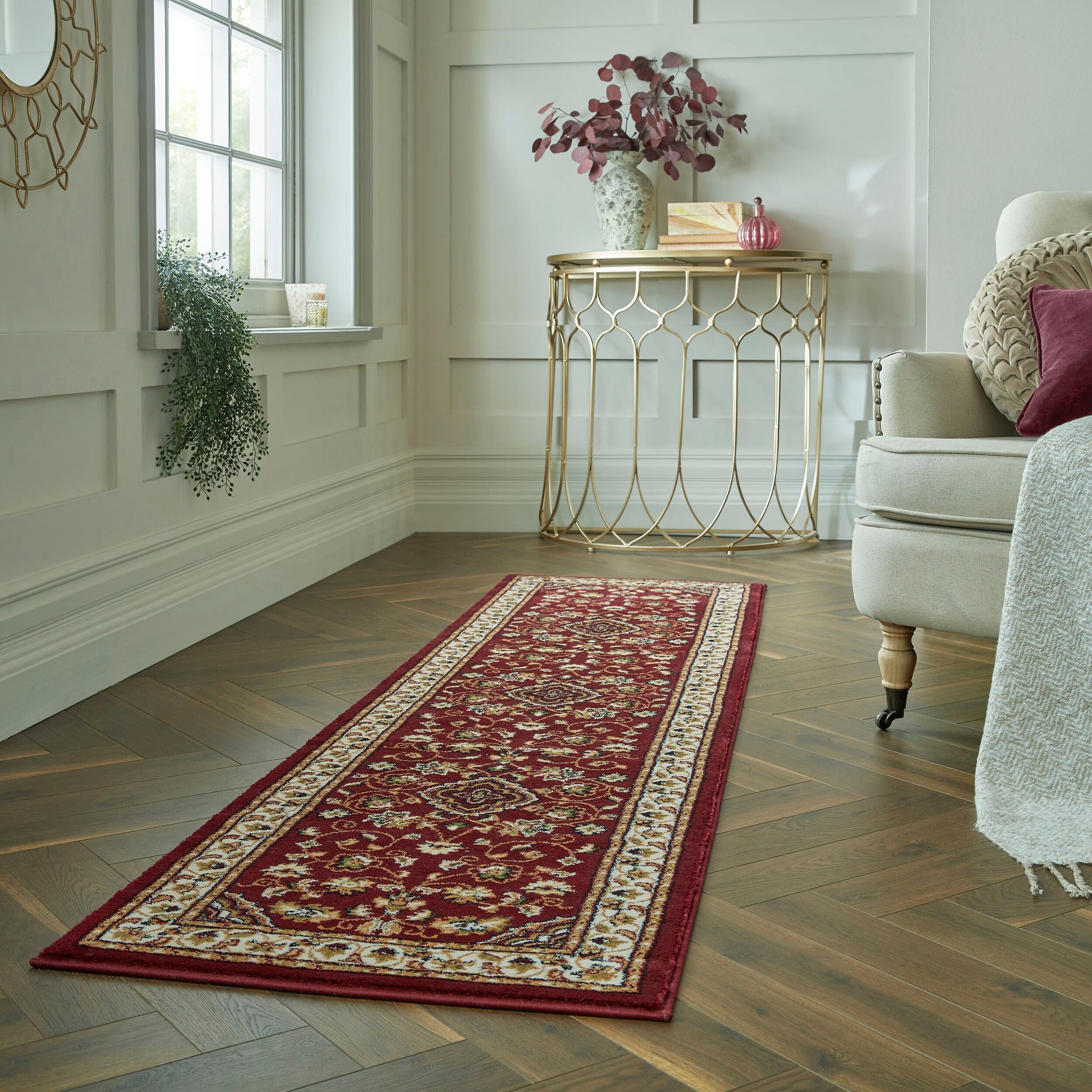Läufer FLAIR RUGS "Sherborne", rot, B:60cm H:8mm L:230cm, Kunstfaser, Teppiche, Läufer
