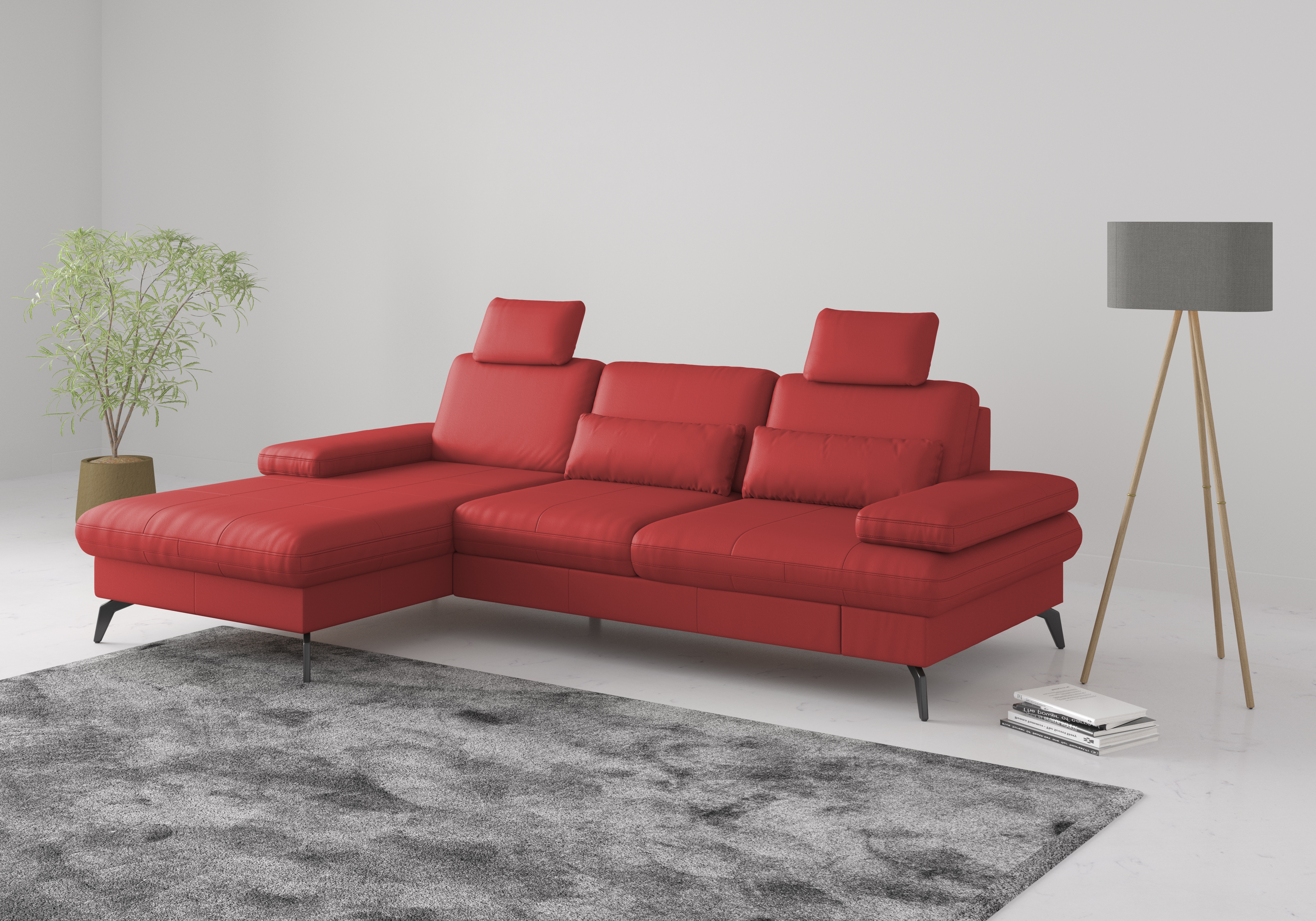 sit&more Ecksofa "Morris L-Form, inkl. Sitztiefenverstellung" wahlweise mit Armteilverstellung, Schlaffunktion & Bettkasten