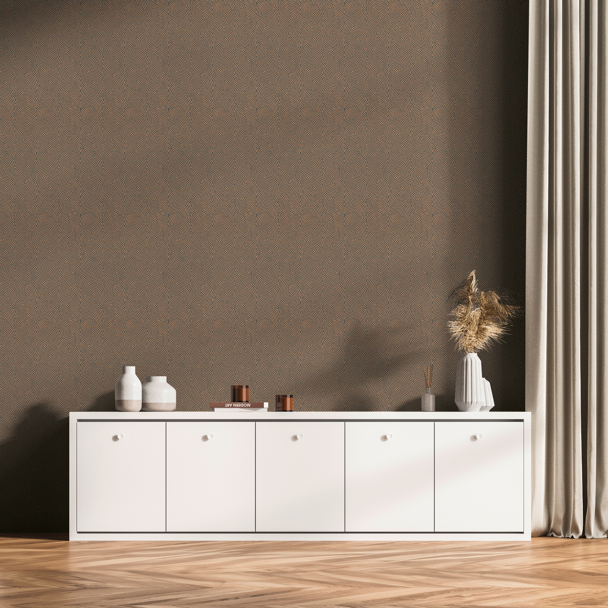 living walls Vliestapete »3D-Tapete Wellenmuster - Moderne Vliestapete« leicht glänzend strukturiert