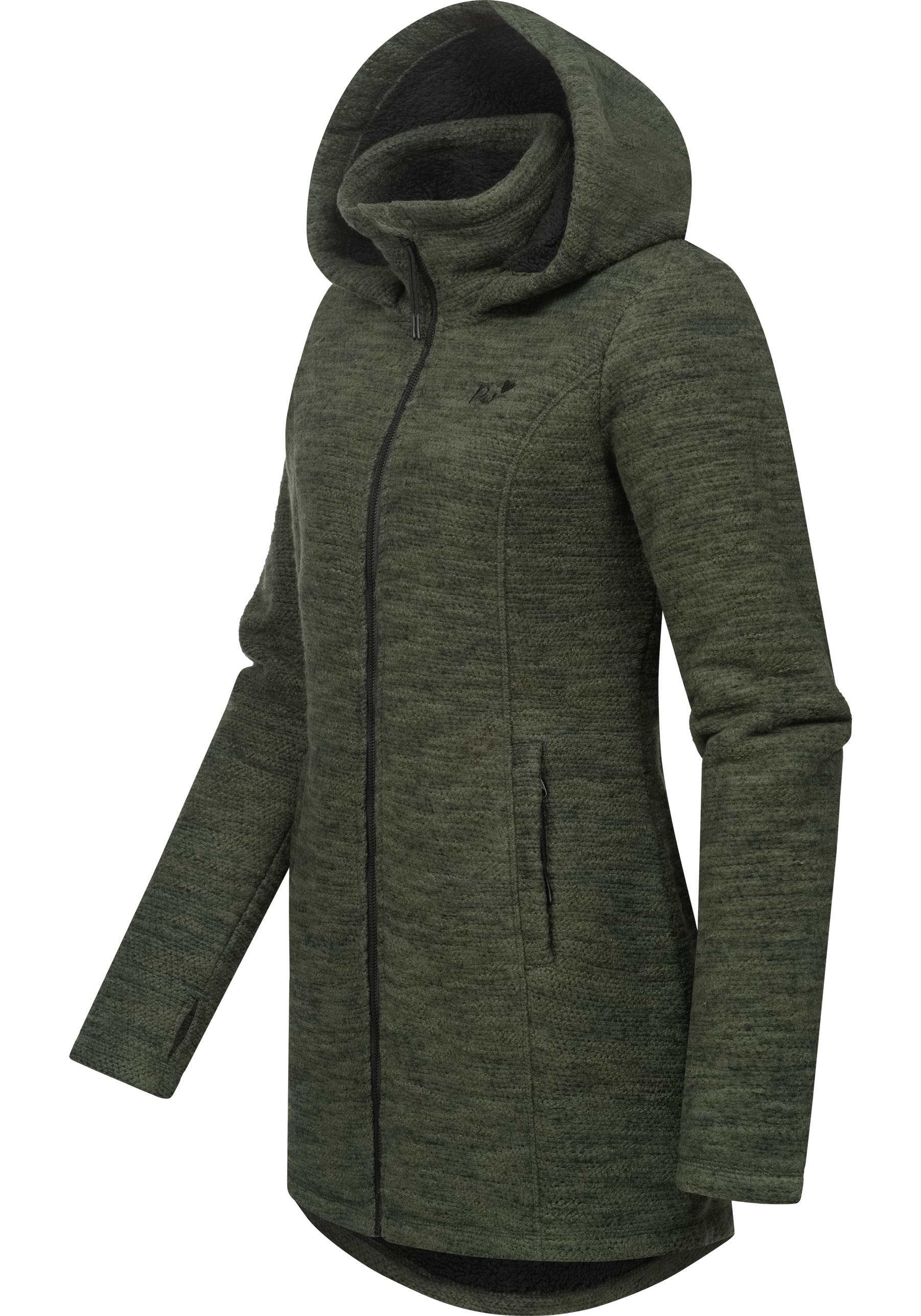 Ragwear Longstrickjacke "Leysha Melange", Sportliche Kapuzenjacke in melier günstig online kaufen