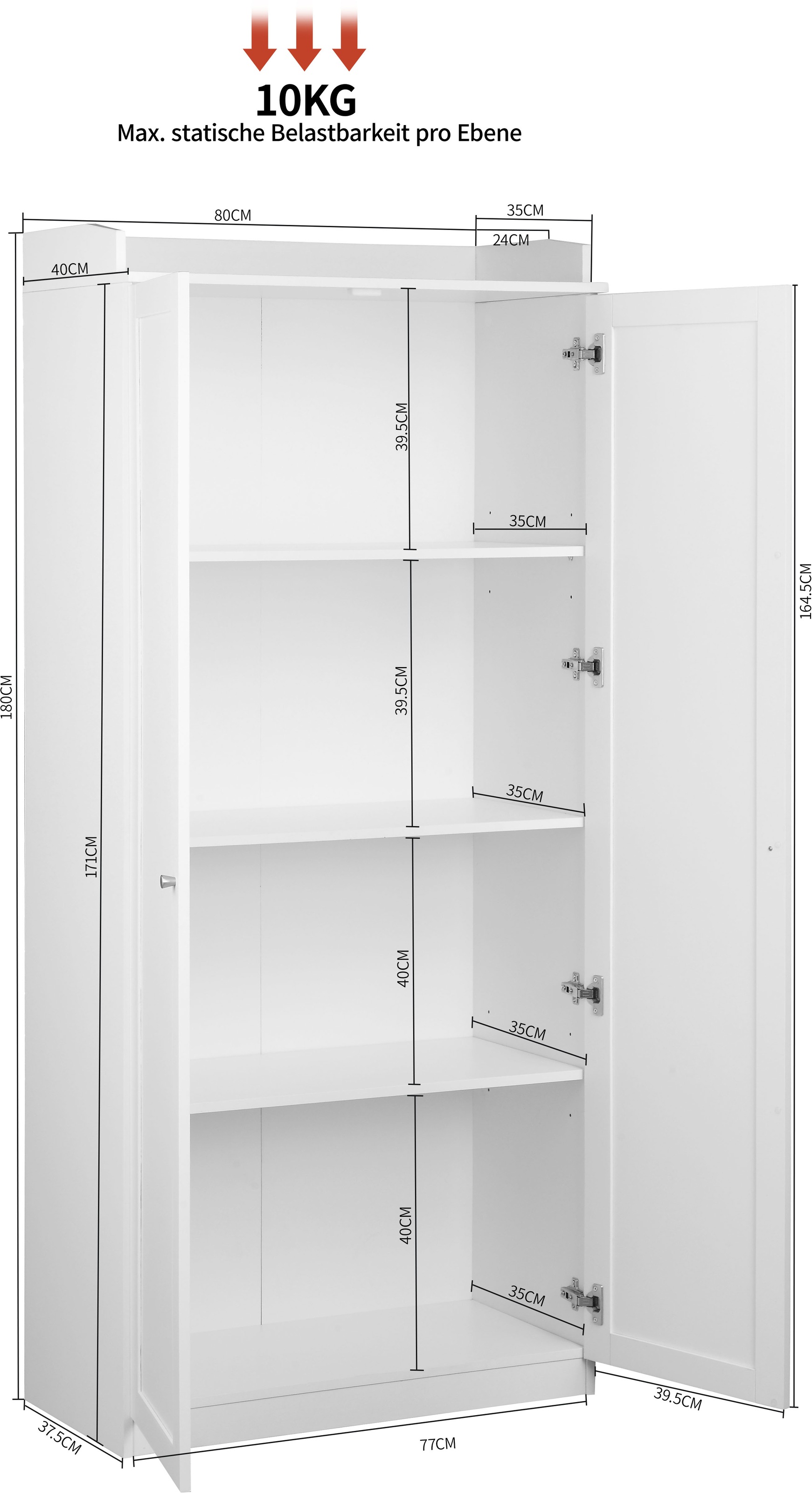 Home affaire Aktenschrank »Aalborg«, (im Landhausstil), 4 Fächer mit Ordnerhöhe, umrandete Ablagefläche, Höhe 180 cm