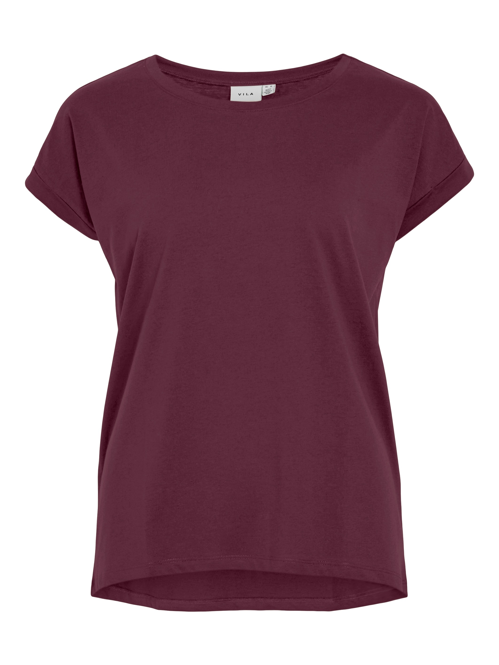Vila Rundhalsshirt »VIDREAMERS NEW PURE T-SHIRT/SU-NOOS«, Basic Damen-T-Shirt mit Rundhalsausschnitt und umgeschlagenen Ärmeln