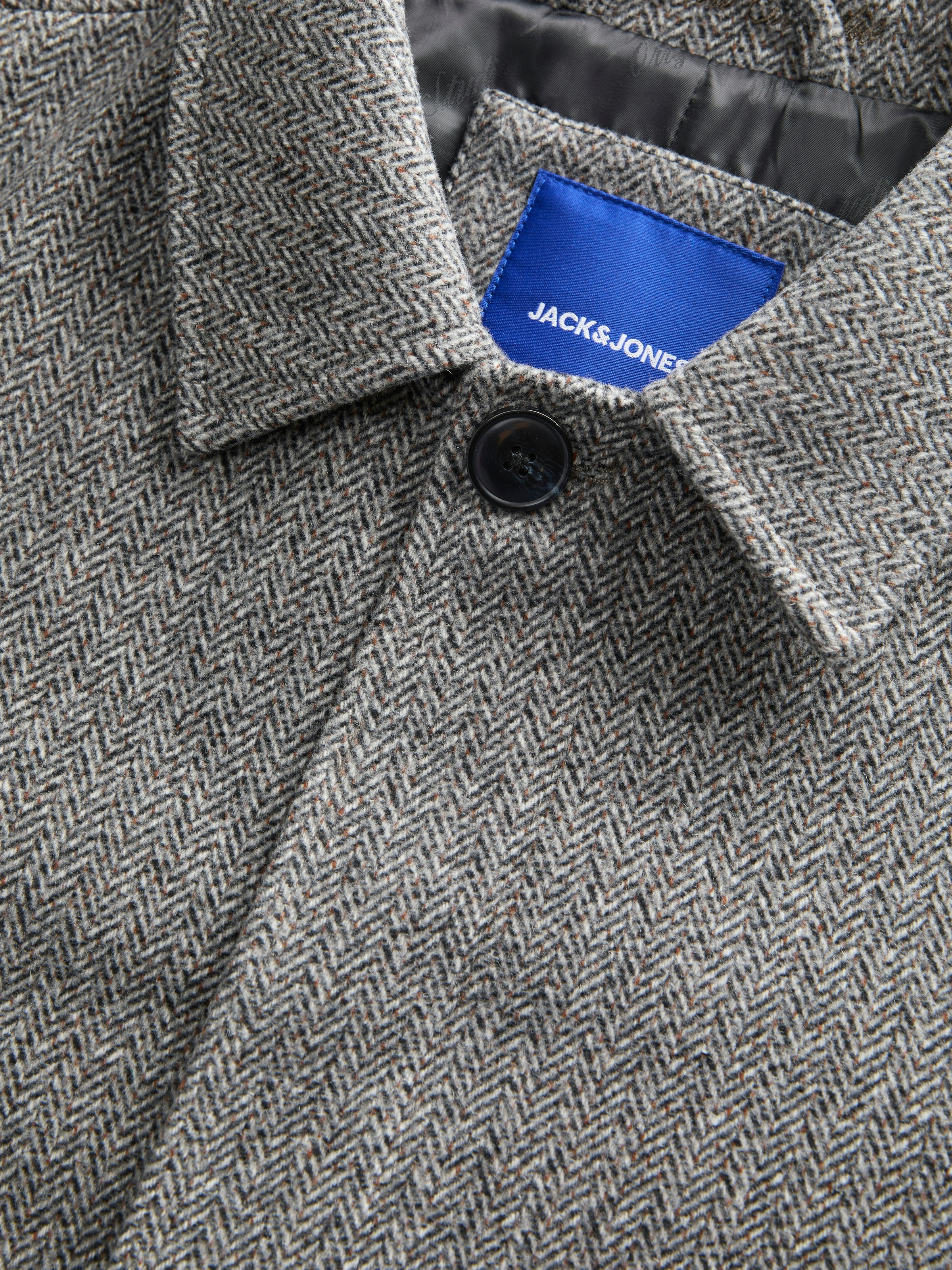 Jack & Jones Joronorrebro Wool Blend Mac Coat Brown Checks M 3