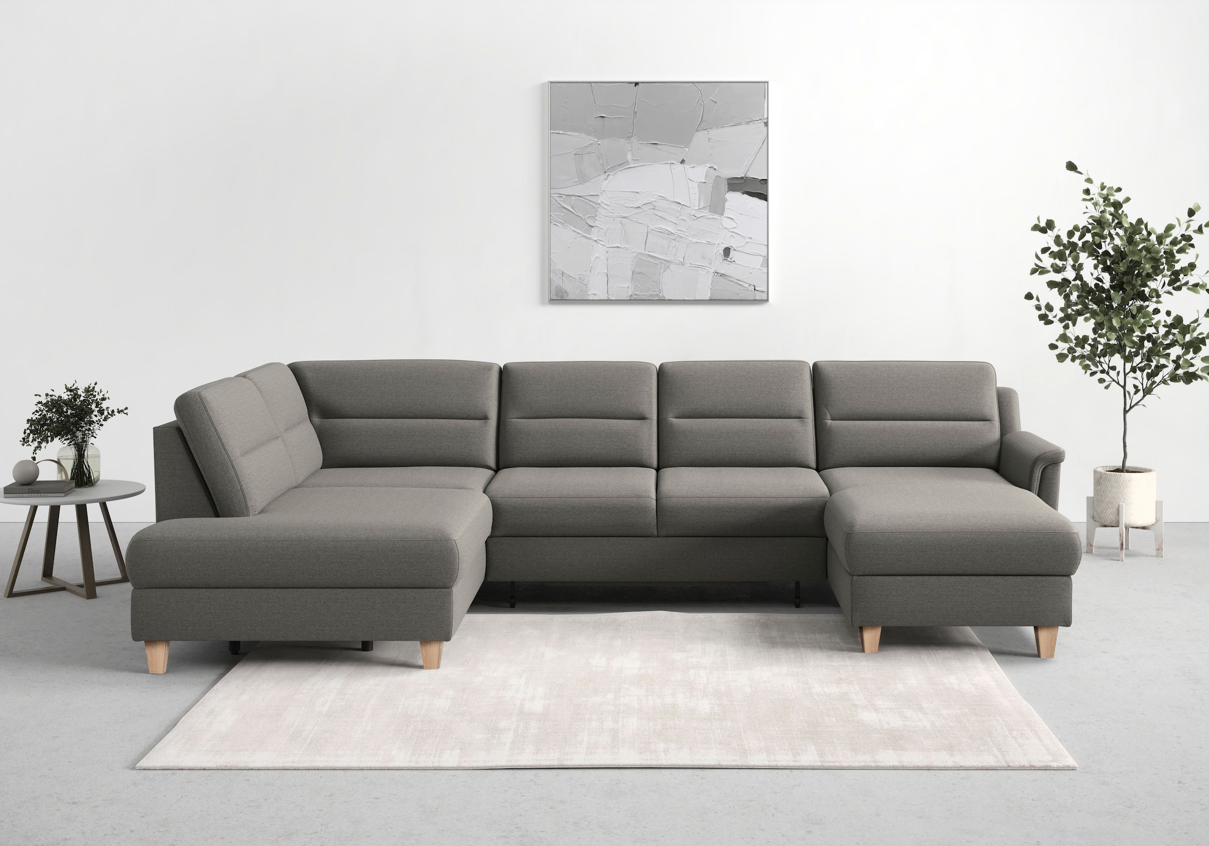 sit&more Wohnlandschaft "Farö U-Form" inklusive Federkern, wahlweise mit Schlaffunktion und Bettkasten