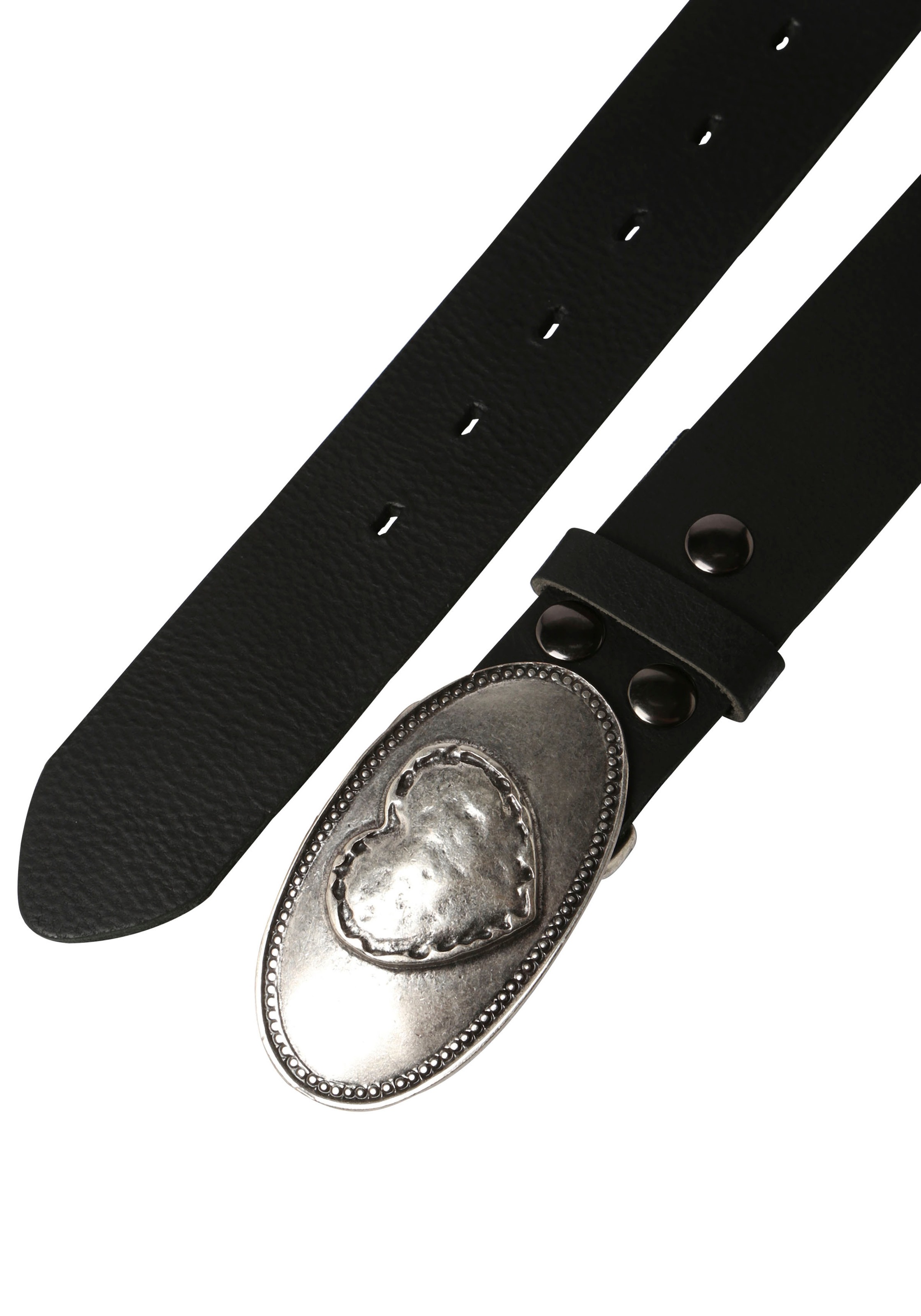 Rettungsring Gürtel Ledergürtel, mit austauschbarer Schließe "Herz Oval Sil günstig online kaufen