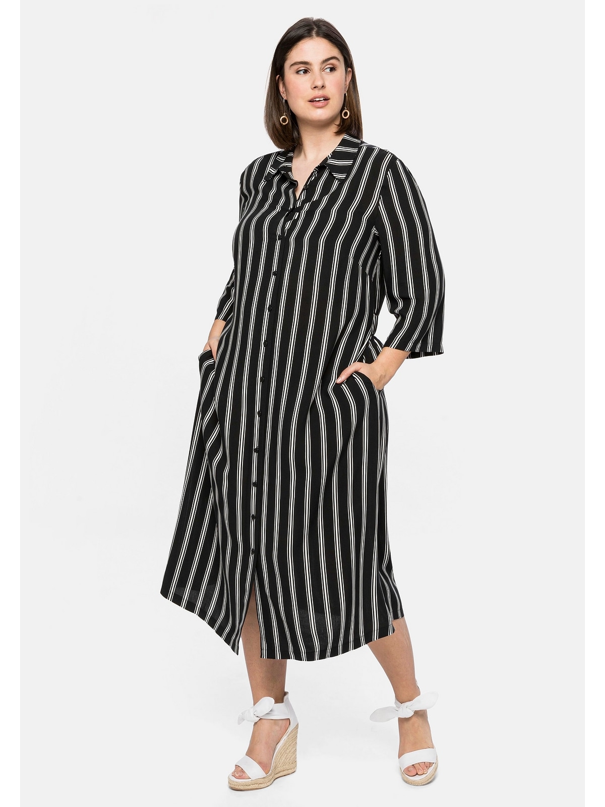 Sheego Blusenkleid »Große Größen«, mit seitlichen Schlitzen, aus angenehmer  Viskose kaufen | BAUR | Jerseykleider