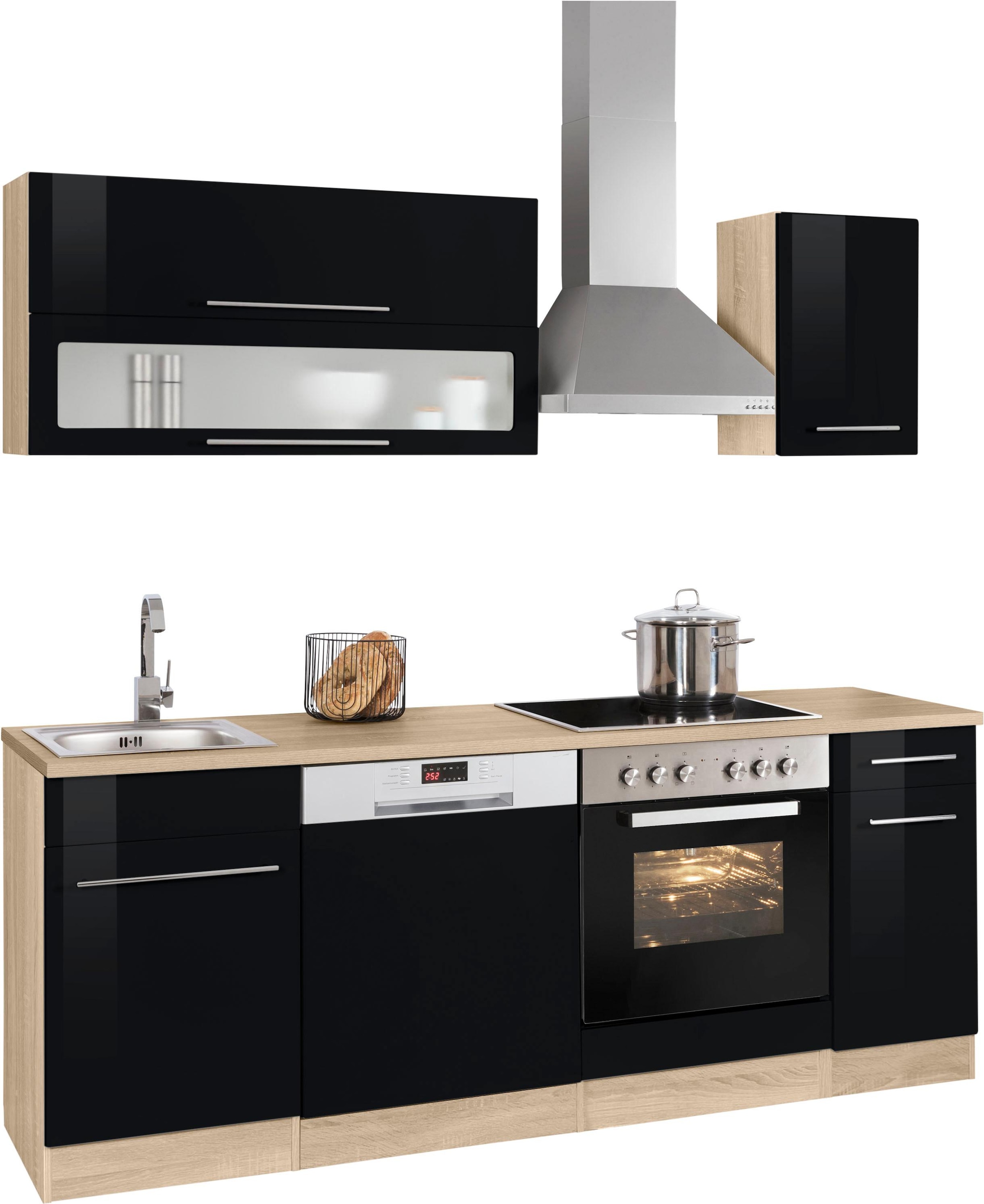 KOCHSTATION Küchenzeile »KS-Eton«, ohne E-Geräte, Breite 210 cm