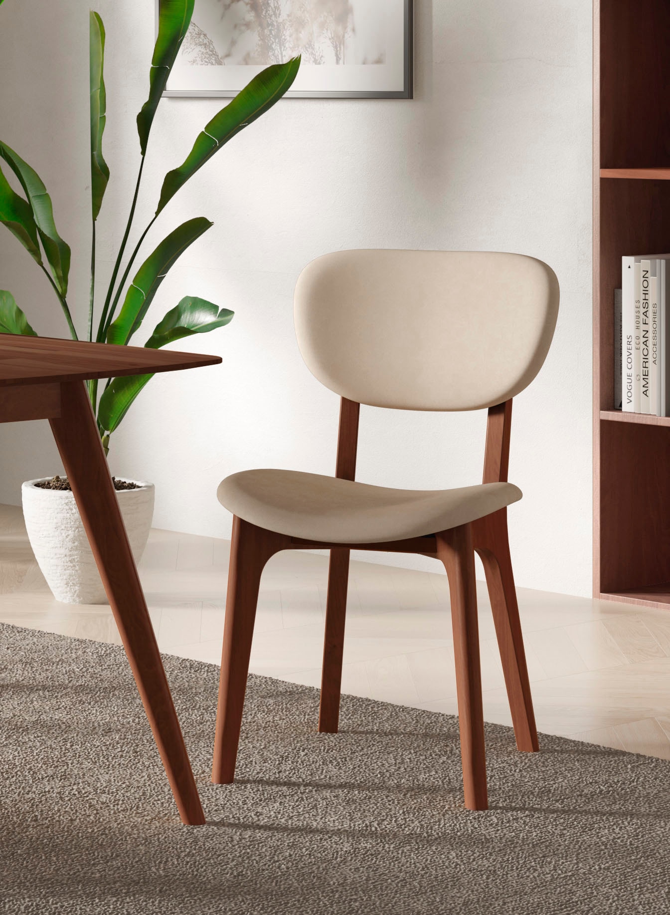 INOSIGN Stuhl "COZY Made in Italy" (Set) 2 Stk. Microfaser Gestell in Buche günstig online kaufen