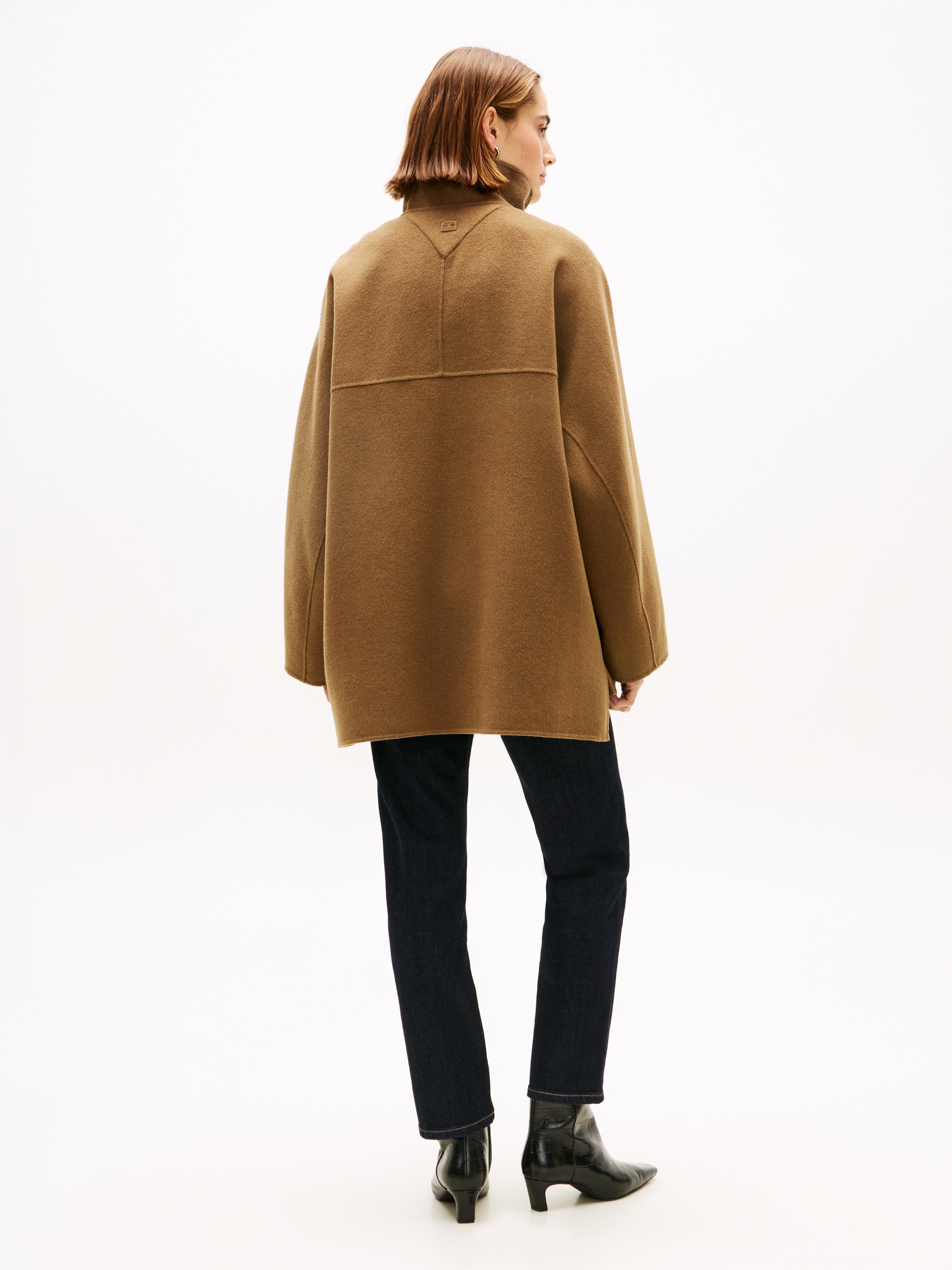 Tommy Hilfiger Kurzmantel »DF WOOL GB FUNNEL NK COAT« mit Wolle