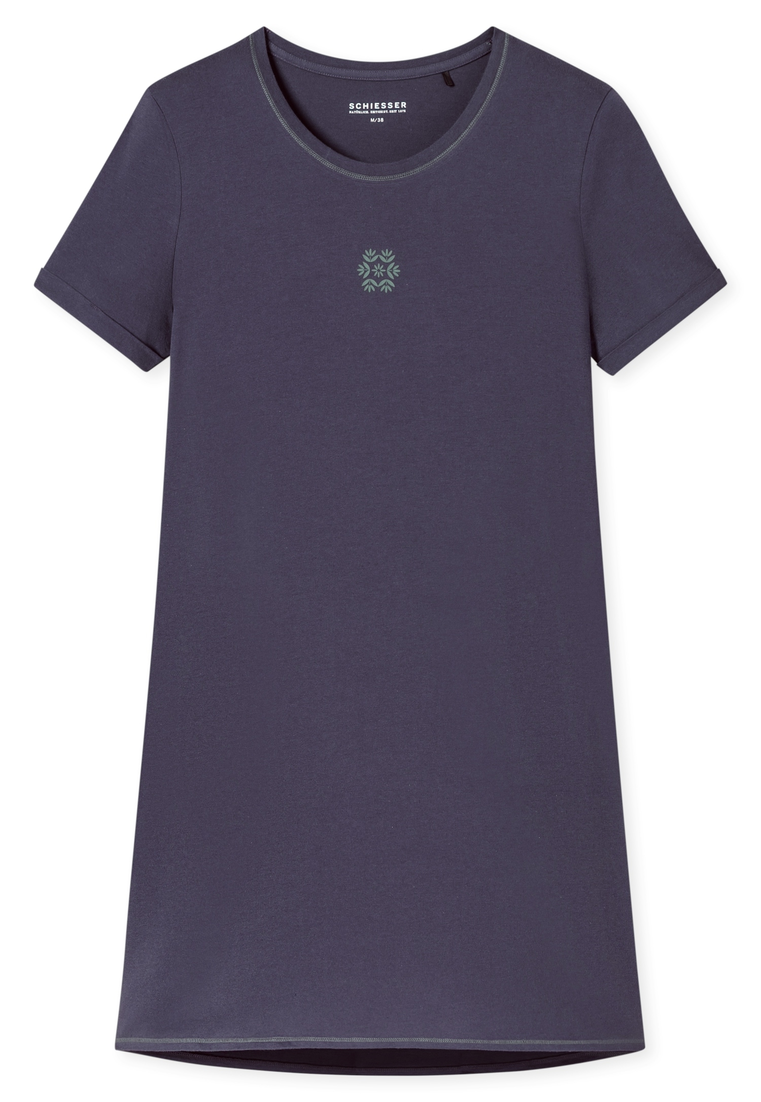 Schiesser Nachthemd »Casual Essentials«, mit Statement-Print, Baumwolle, kurzärmelig, Rundhalsausschnitt