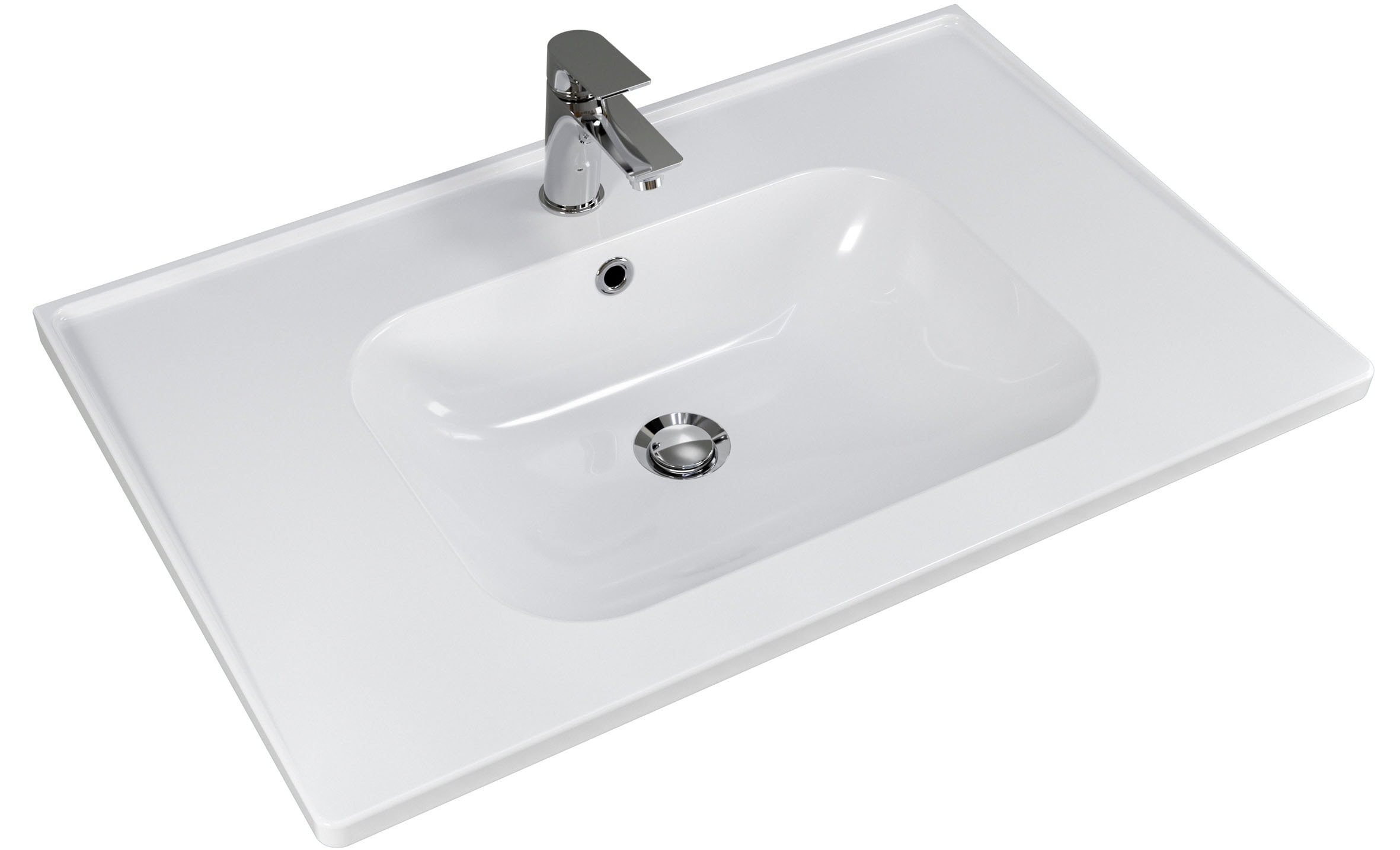Saphir Badmöbel-Set »Trentino 2-teilig Keramik-Waschtisch, Spiegelschrank mit LED-Profil«, (3 St.), Badmöbel-Set 79cm breit, inkl. Türdämpfer, 3 Türen, 2 Auszügen