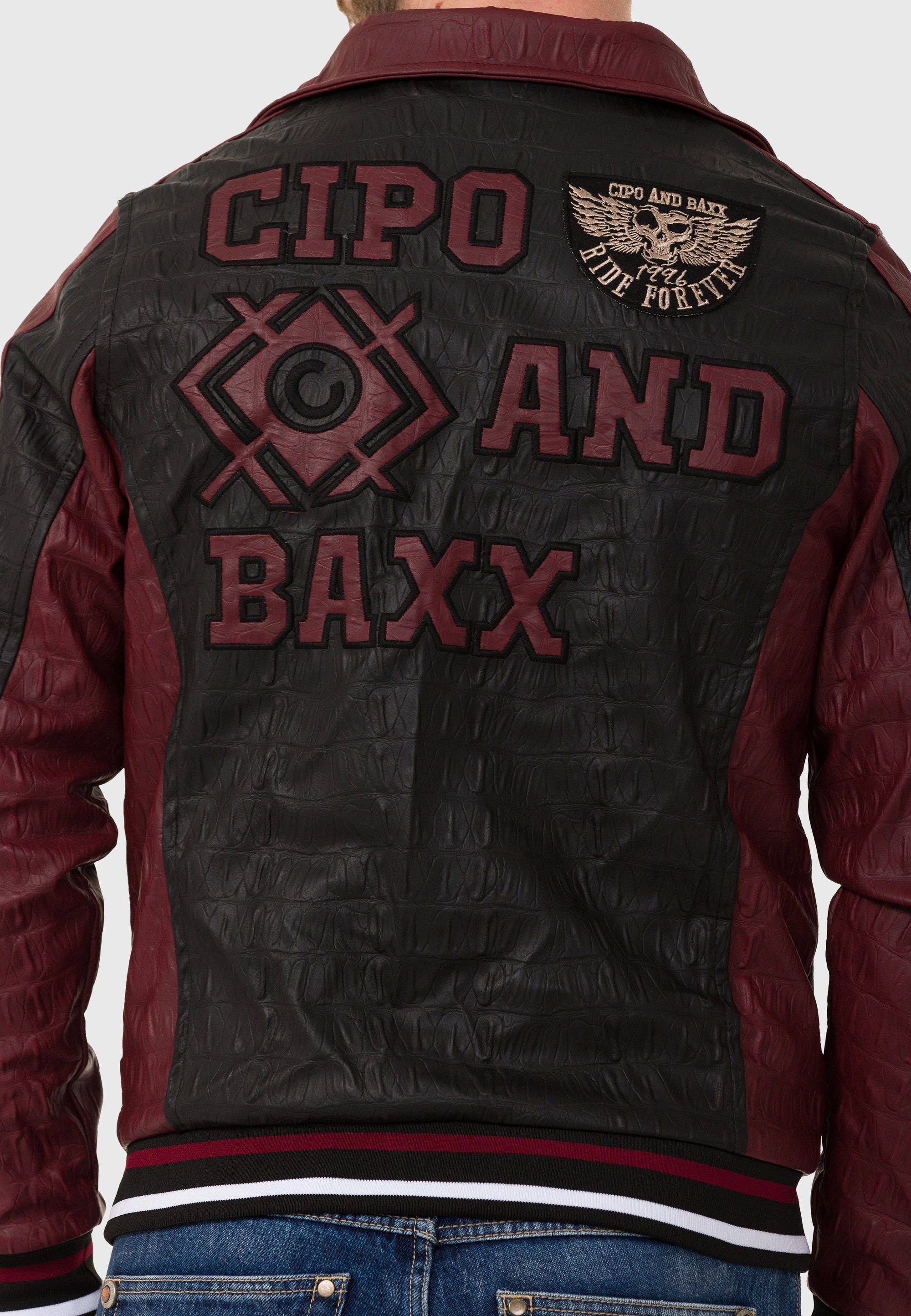 Cipo & Baxx Lederimitatjacke »Jacke«, ohne Kapuze, aus Kunstleder