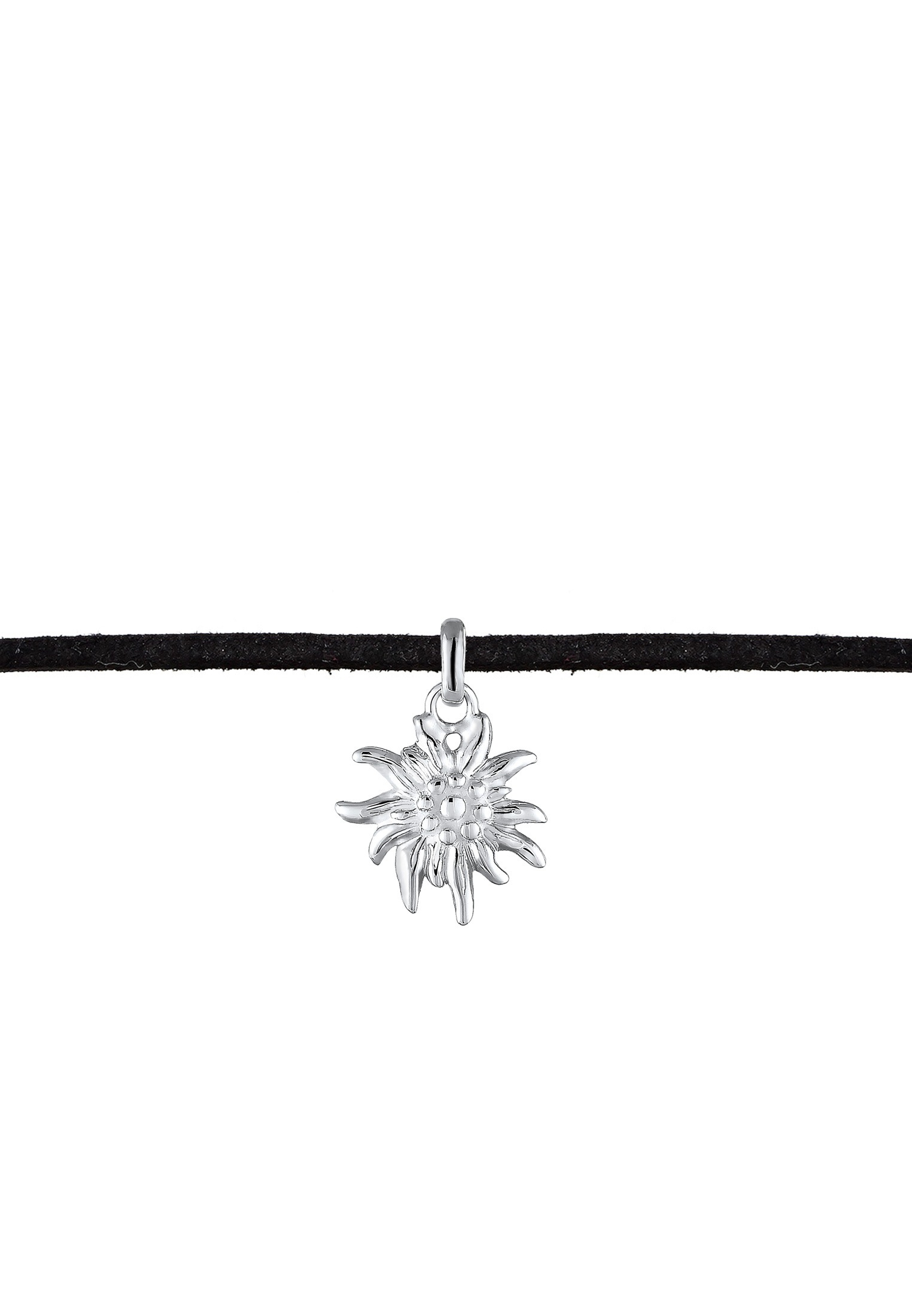 Elli Collier »Choker Tracht Edelweiss Textil Schwarz 925 Silber«