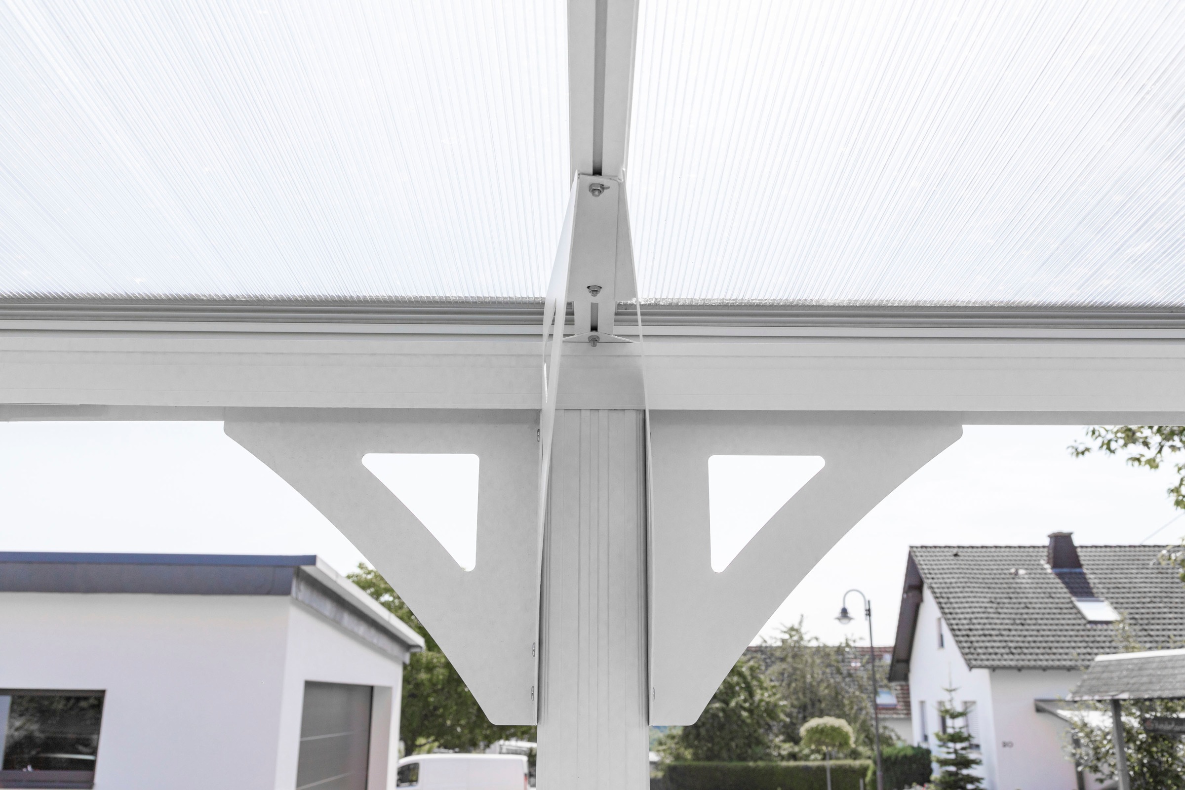 WESTMANN Einzelcarport »Flachdach«, Aluminium, 280 cm, Weiß, aus Aluminium, inkl. Regenrinne und Schrauben-Kit