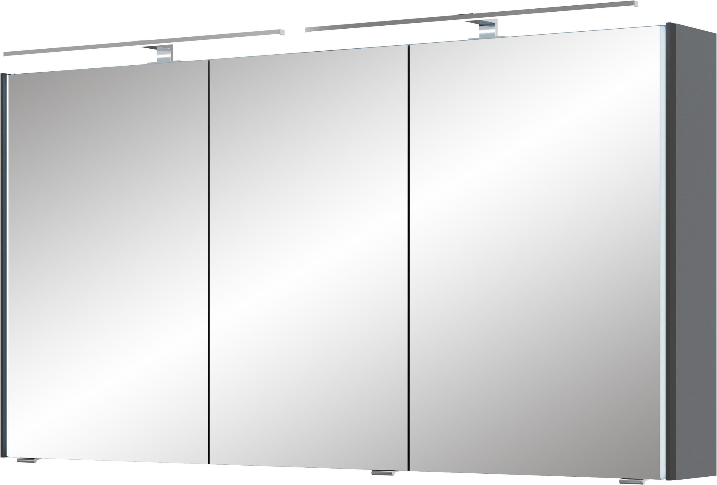 Saphir Badmöbel-Set »Badezimmer-Set 133,2 cm breit, inkl. Türdämpfer, 3 Türen, 4 Schubladen«, (Set, 2 St.), Serie 7045 2-teilig Mineralmarmor-Doppelwaschtisch, LED-Spiegelschrank