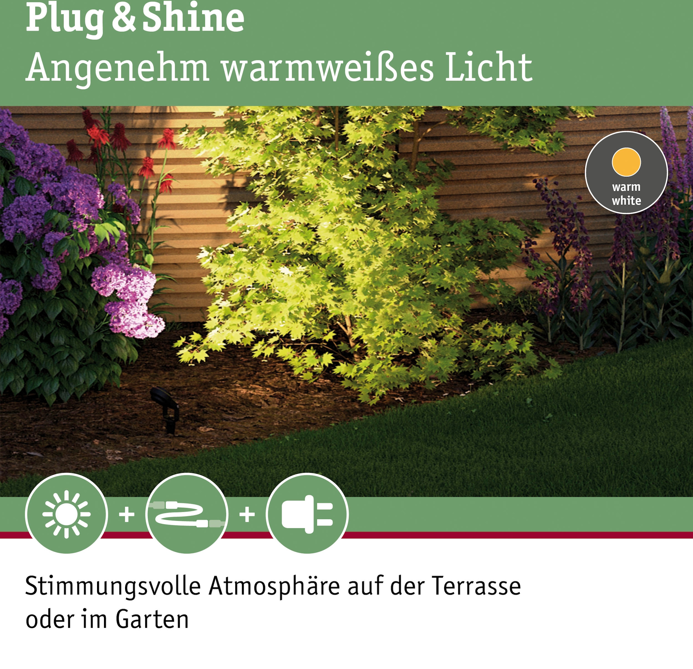 Paulmann LED Gartenstrahler »Plug & Shine«, 1 flammig, Leuchtmittel LED-Modul | LED fest integriert, LED-Modul, IP67 3000K 24V Anthrazit