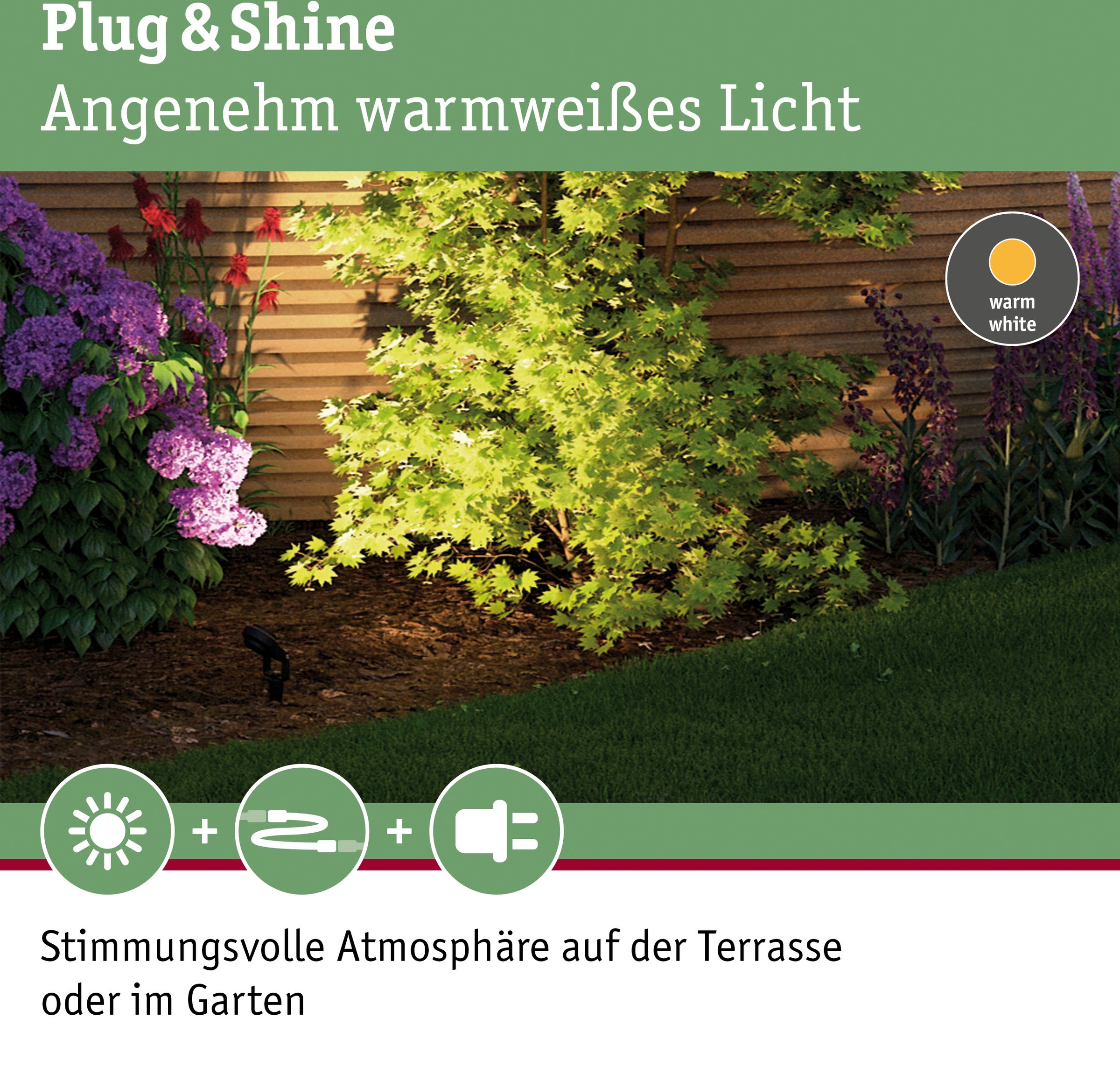 Paulmann LED Gartenstrahler »Plug & Shine«, 1 flammig, Leuchtmittel LED-Modul | LED fest integriert, LED-Modul, IP67 3000K 24V Anthrazit