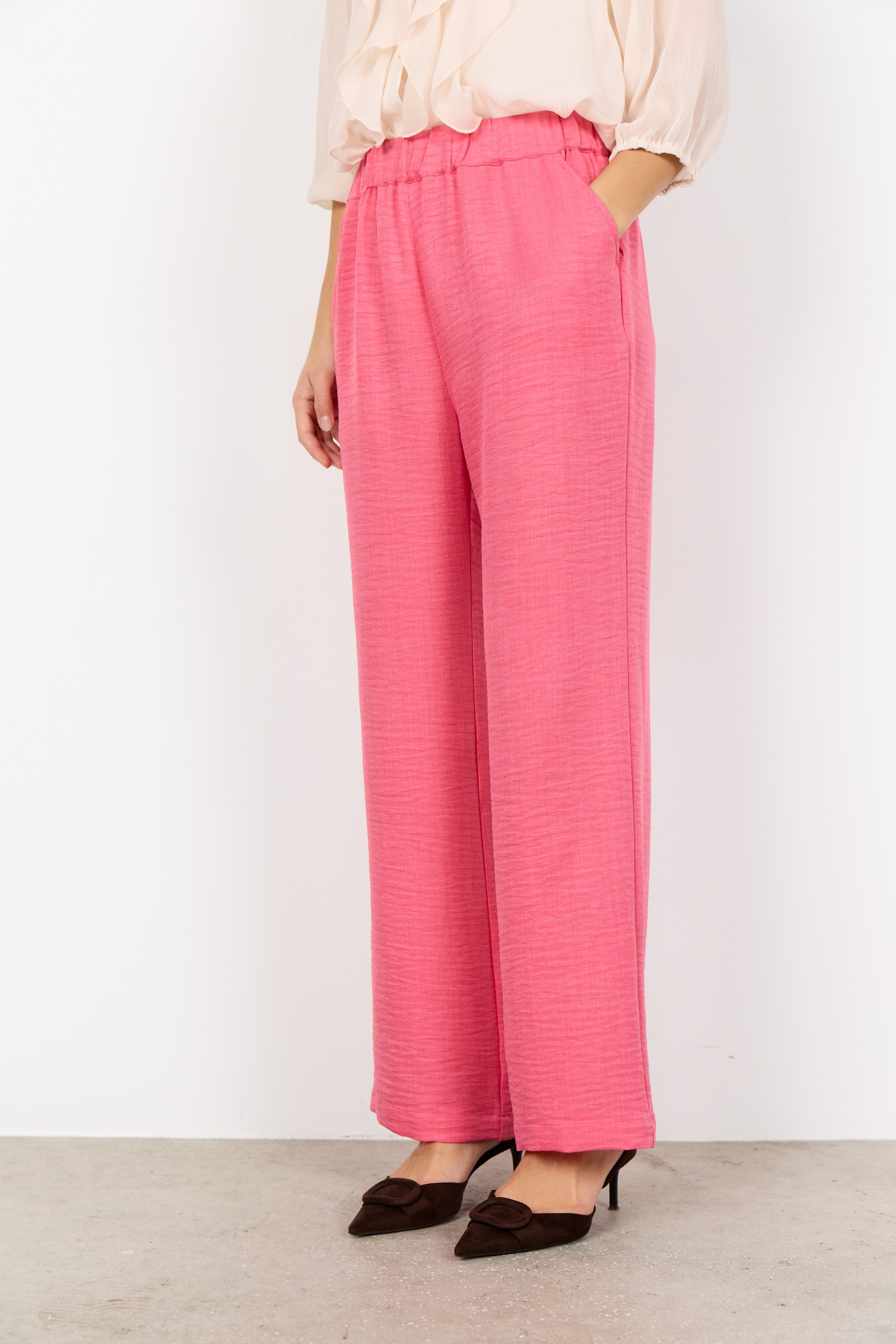 soyaconcept Schlupfhose "SC-CHARISSA 3-C" aus Polyester, langer Schnitt, elastischer Bund, pflegeleicht