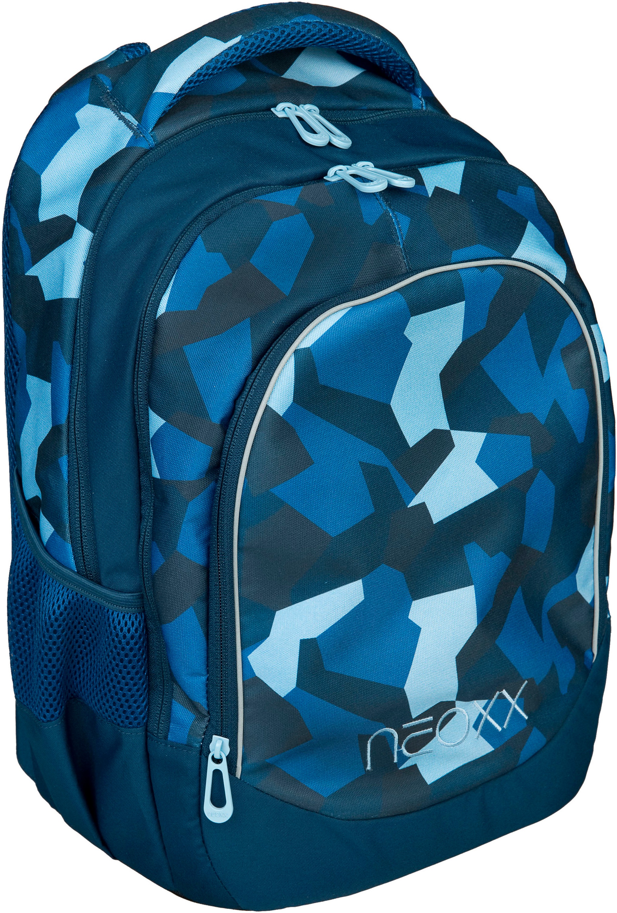 neoxx Schulrucksack »Camo Nation Rucksack & Schlamperbox«, Reflektorflächen, aus recycelten PET-Flaschen