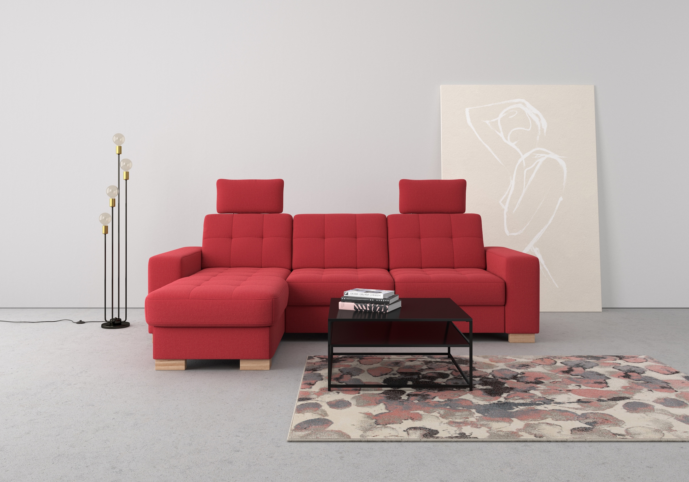 sit&more Ecksofa "Quincy L-Form", wahlweise mit Bettfunktion und Bettkasten günstig online kaufen