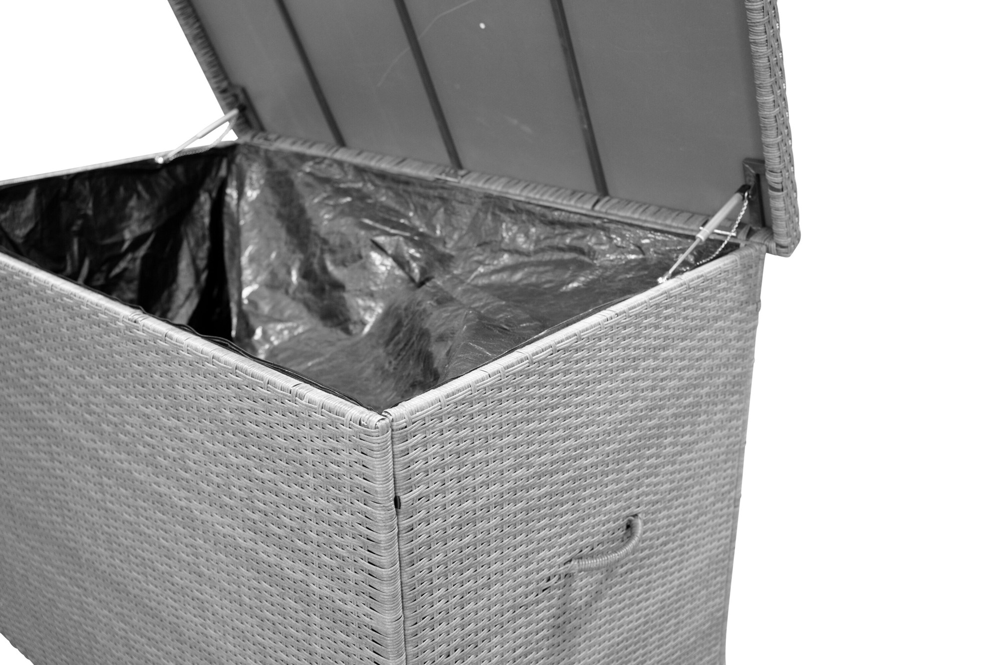 Venture Home Truhe »geräumige Kissenbox 150 × 90 × 100 cm aus Korbgeflecht« Aufbewahrungsbox, UV-beständig, wetterfest, Stahlrahmen, geräumig