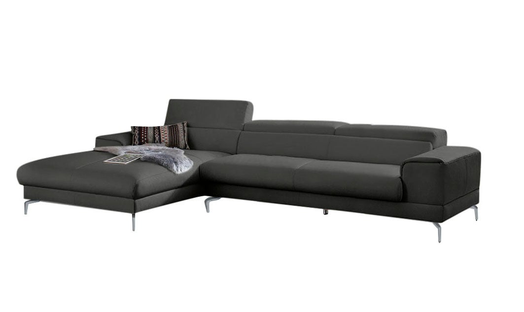 W.SCHILLIG Ecksofa »piedroo, Designsofa mit tollem Sitzkomfort, bequem und elegant, L-Form«, Kopfteilverstellung, wahlweise mit Sitztiefenverstellung, Breite 343cm