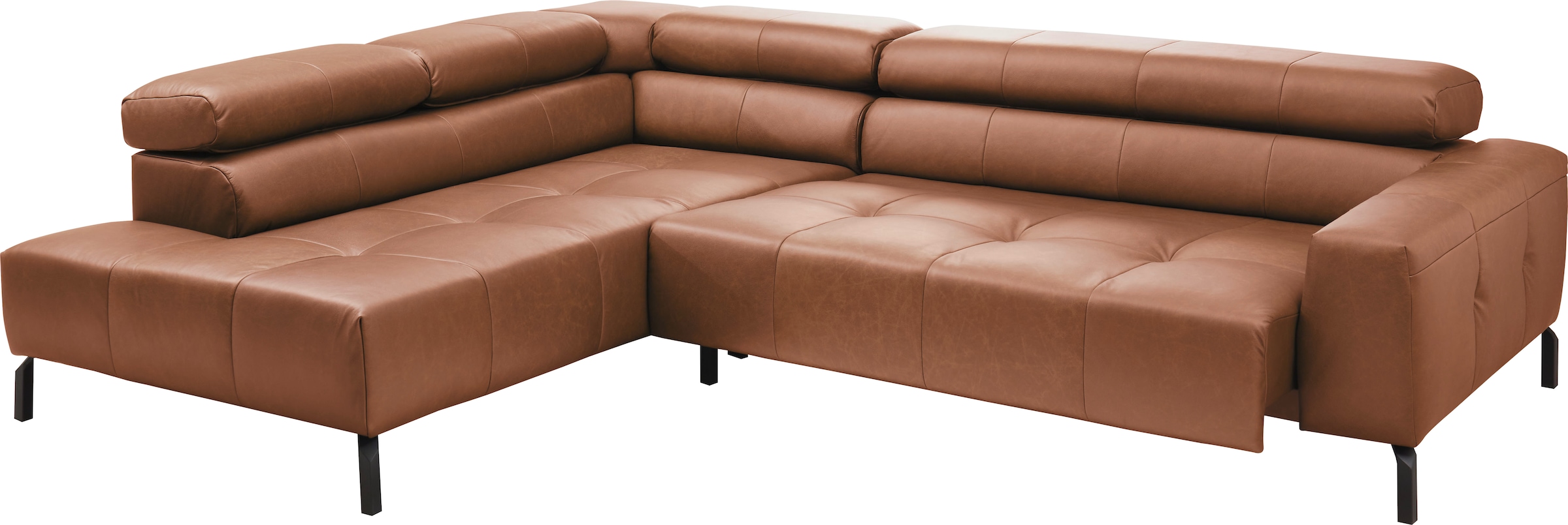 Places of Style Ecksofa »Cleveland, L-Form, incl. Kopfteilverstellung, Breite 276 cm«, wahlweise elektrischer Sitzvorzug