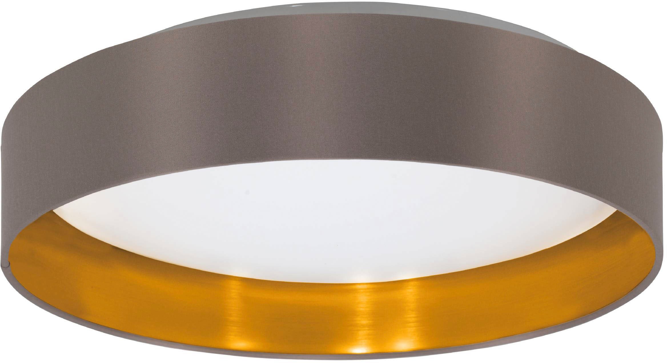 EGLO LED Deckenleuchte »Maserlo«, 1 flammig, Leuchtmittel LED-Modul | LED fest integriert, Stofflampe Maserlo2 Ø38 x H9 cm, LED-Platine, Textilschirm