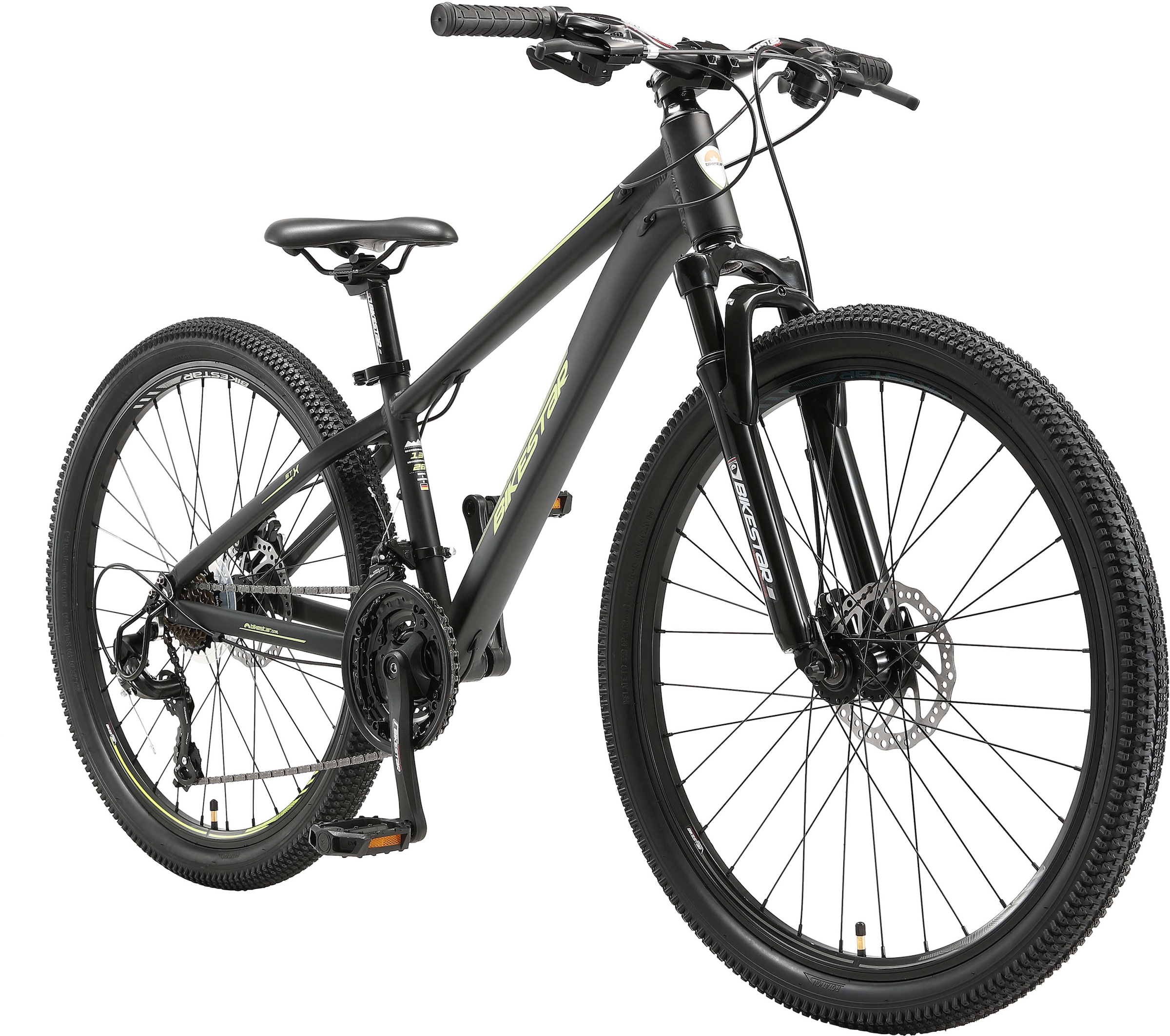 Bikestar Mountainbike, 21 Gang, Shimano, RD-TY300 Schaltwerk, Kettenschaltung