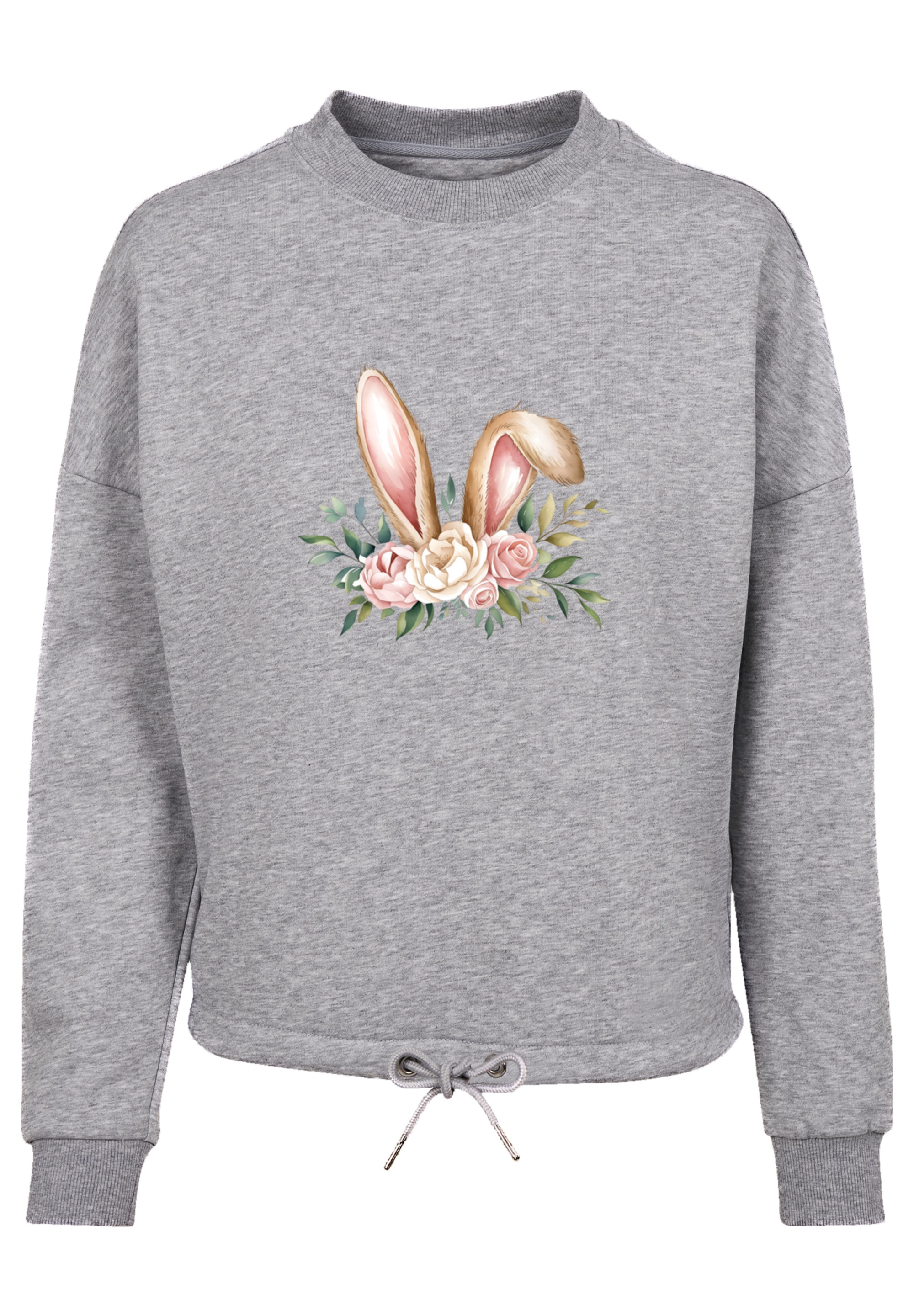 F4NT4STIC Sweatshirt »Blumen Osterhasen Ohren Dekor«, Premium Qualität