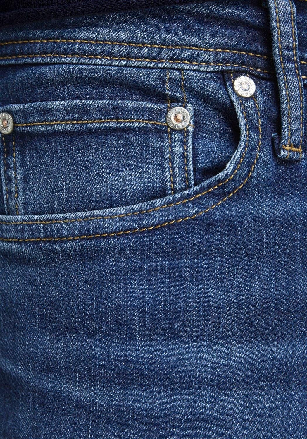 Jack & Jones Slim-fit-Jeans »JJIGLENN Slim-Fit mit Stretch und praktischer 5-Pocket-Form«, mit Abriebeffekten