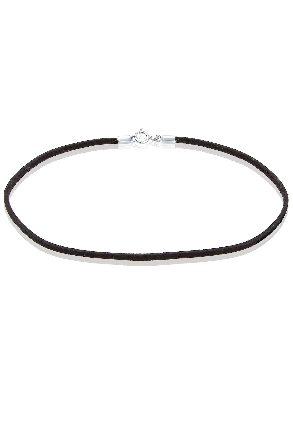 ELLI Damen Choker "Halskette Basic Trend Blogger Choker Velour 925 Silber", 36, ohne Stein, Silber 925 (Sterlingsilber), schwarz, Silber 925