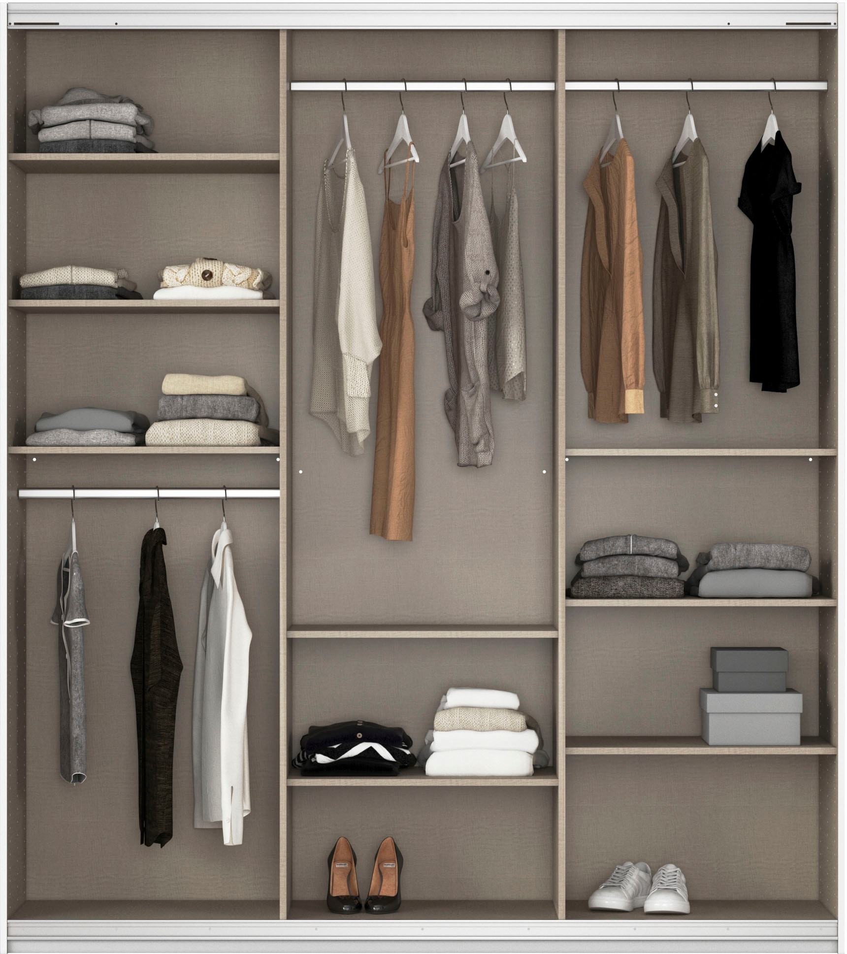 rauch Schwebetürenschrank »Kleiderschrank Schrank OTTO´S CHOICE Garderobe AGORDO«, (in zwei Griff-Farben), Top Innenausstattung, in 4 Breiten und 2 Höhen MADE IN GERMANY