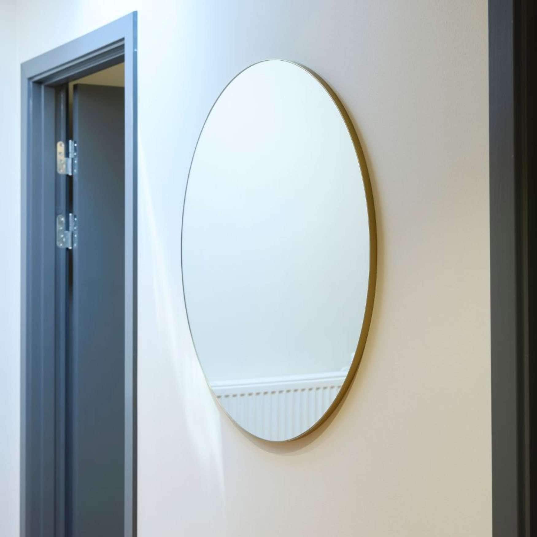 Loevschall Wandspiegel »Refine, Wandspiegel Rund für alle Raumtypen, Stilvoller Rahmen«, Runder Spiegel für Schlafzimmer, Wohnzimmer, Garderobe und Badezimmer