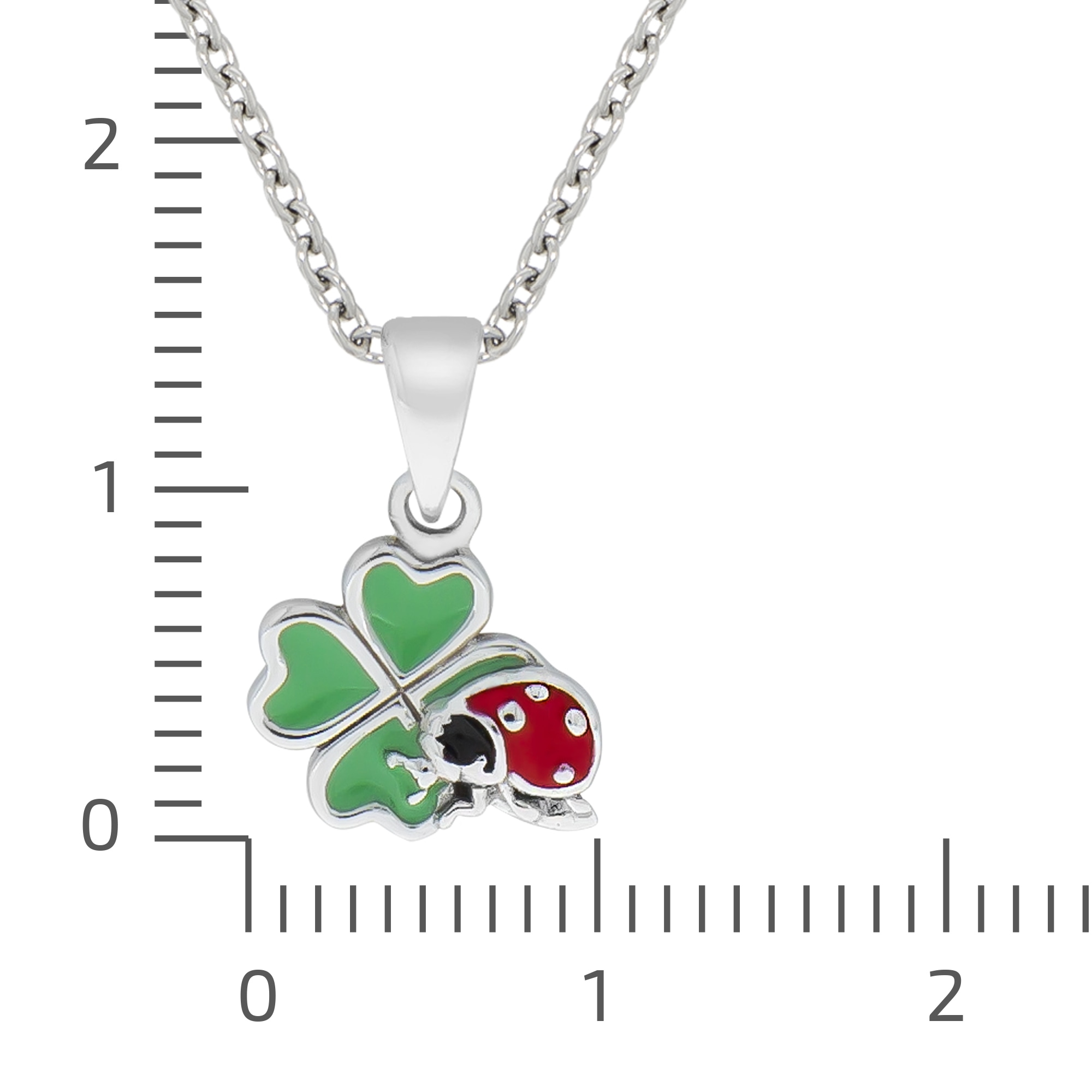 Zeeme Kette mit Anhänger »925 Sterling Silber Kleeeblatt Marienkäfer Lack«