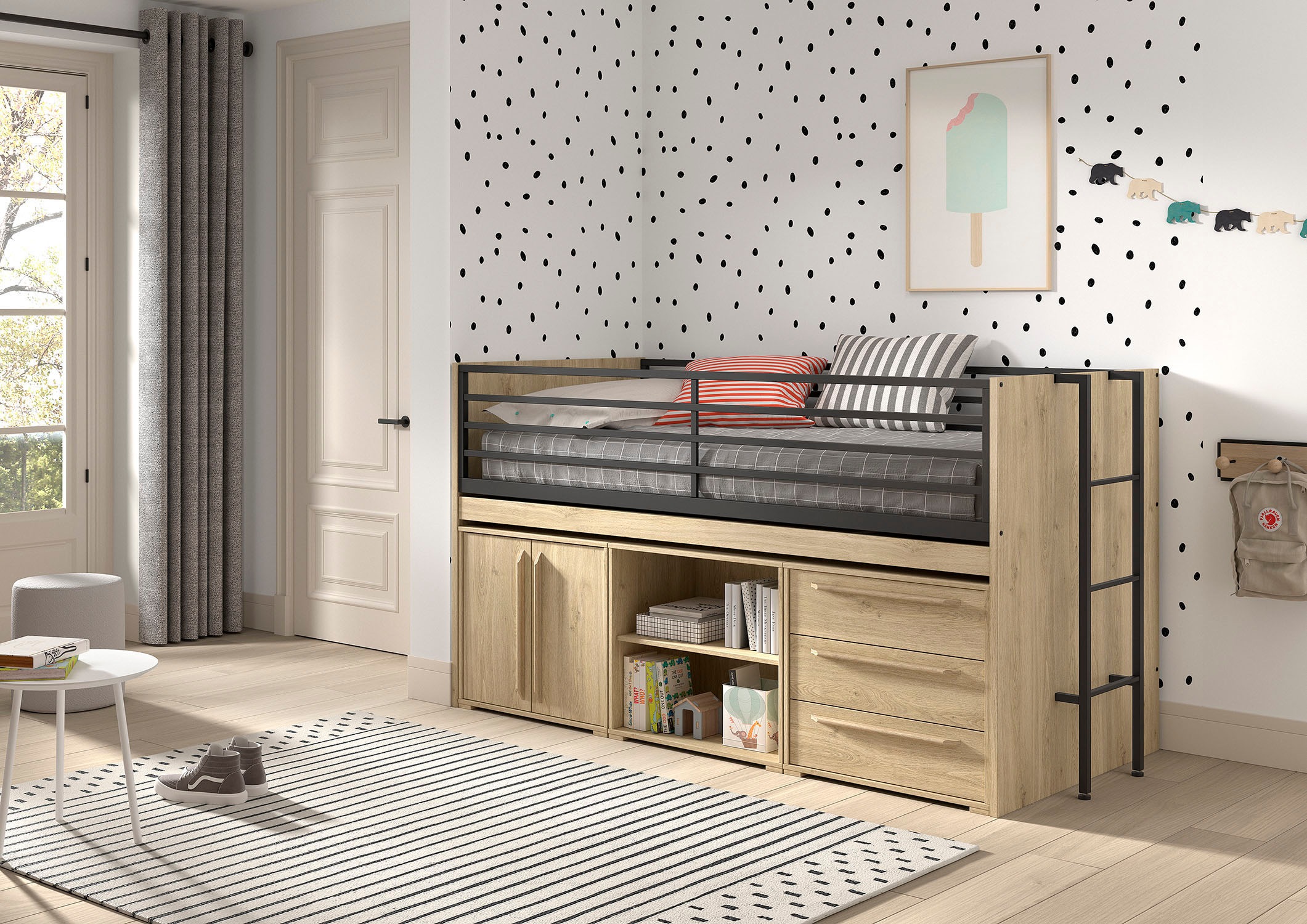 Vipack Stauraumbett "Sam, schlafen und arbeiten in einem, wahlweise Eiche- günstig online kaufen