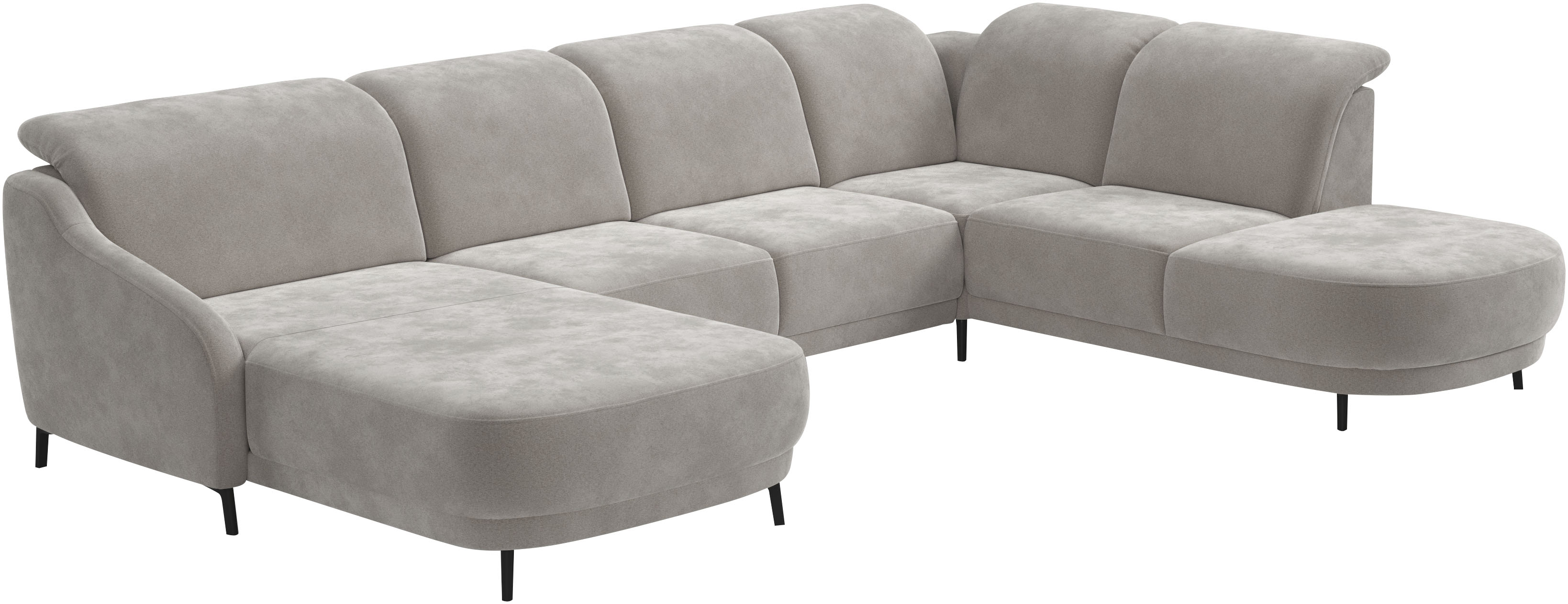 Thumbnail - sit&more Wohnlandschaft "Blues U-Form" inkl. Kopfteilverstellung, wahlweise mit Klapptisch und USB