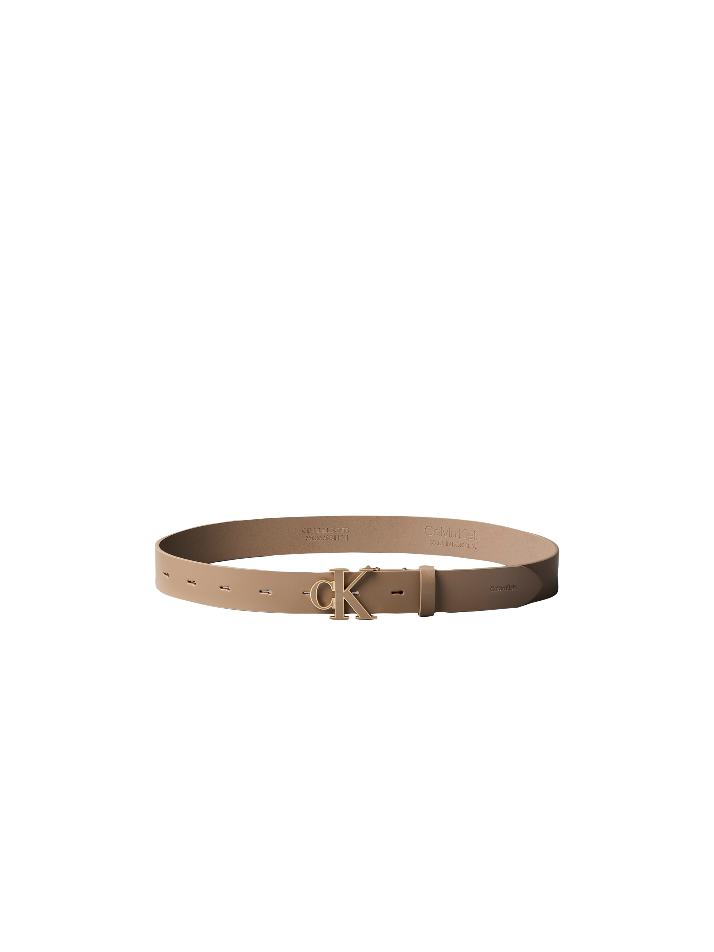 Calvin Klein Ledergürtel »ROUND CK BUCKLE 30MM BELT INLAY« Größenverstellbar mit Metallschließe